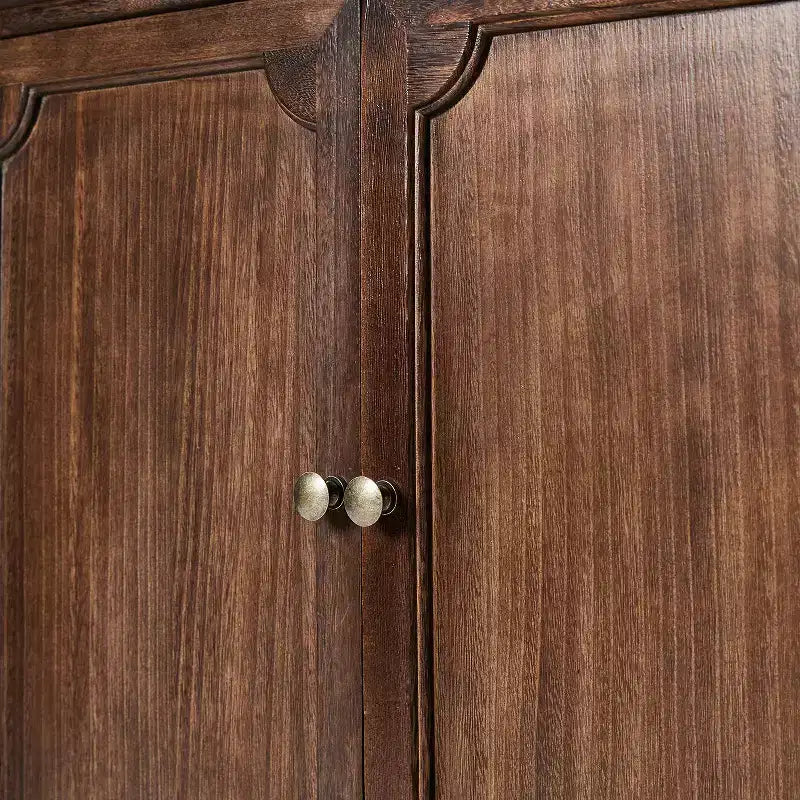 Meuble d'appoint de style rustique à 2 portes de 34 po de hauteur avec pieds réglables, ensemble de 2 | Hulala Home