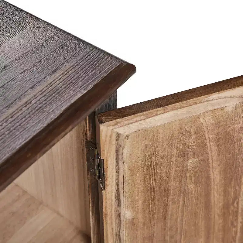 Meuble d'appoint de style rustique à 2 portes de 34 po de hauteur avec pieds réglables, ensemble de 2 | Hulala Home