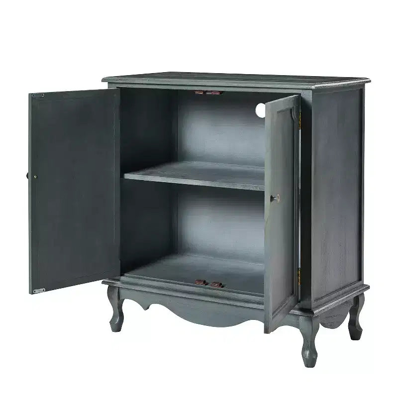 Meuble d'appoint de style rustique à 2 portes de 34 po de hauteur avec pieds réglables, ensemble de 2 | Hulala Home