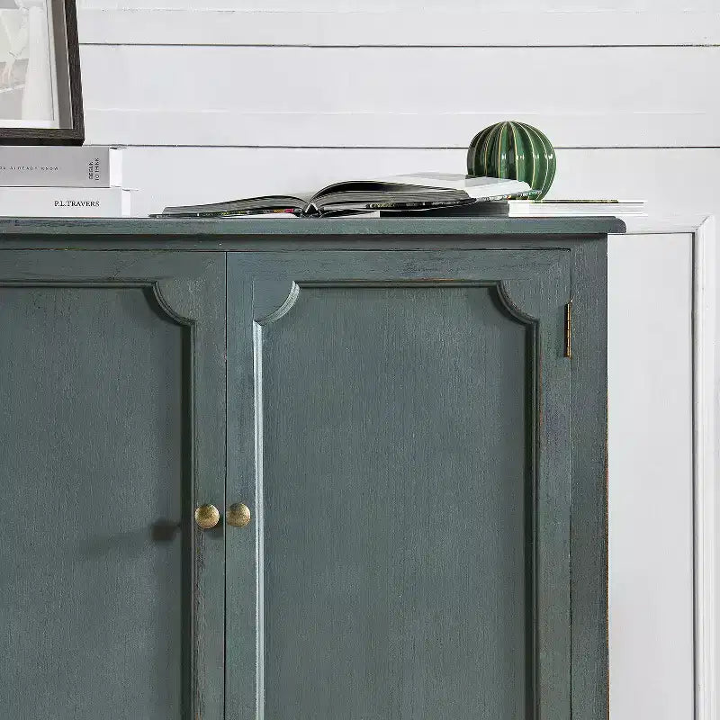 Meuble d'appoint de style rustique à 2 portes de 34 po de hauteur avec pieds réglables, ensemble de 2 | Hulala Home