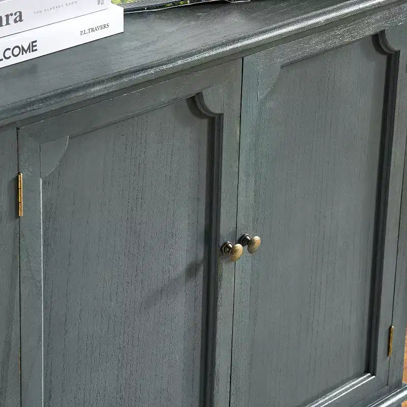 Meuble d'appoint de style rustique à 2 portes de 34 po de hauteur avec pieds réglables, ensemble de 2 | Hulala Home