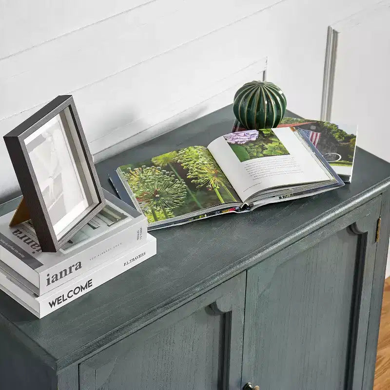 Meuble d'appoint de style rustique à 2 portes de 34 po de hauteur avec pieds réglables, ensemble de 2 | Hulala Home