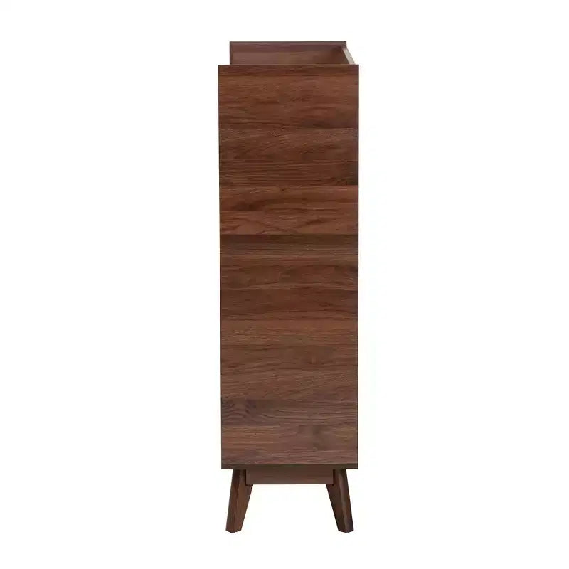 Meuble à chaussures en bois noyer style Mid-Century Modern Delaire
