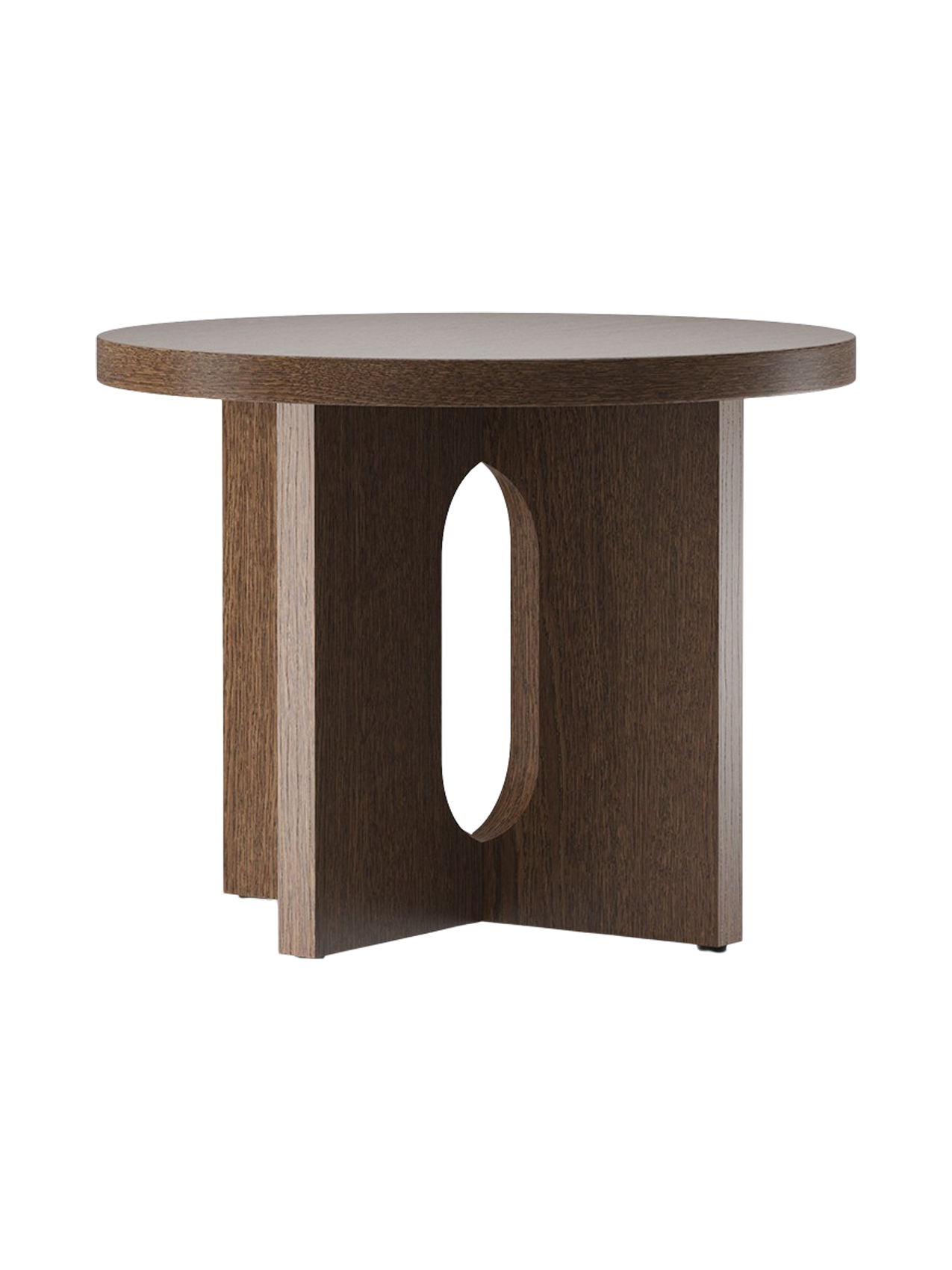 Table d'appoint scandinave en chêne et pierre Ø50 avec plateau rond en porte-à-faux pour le salon et la chambre à coucher