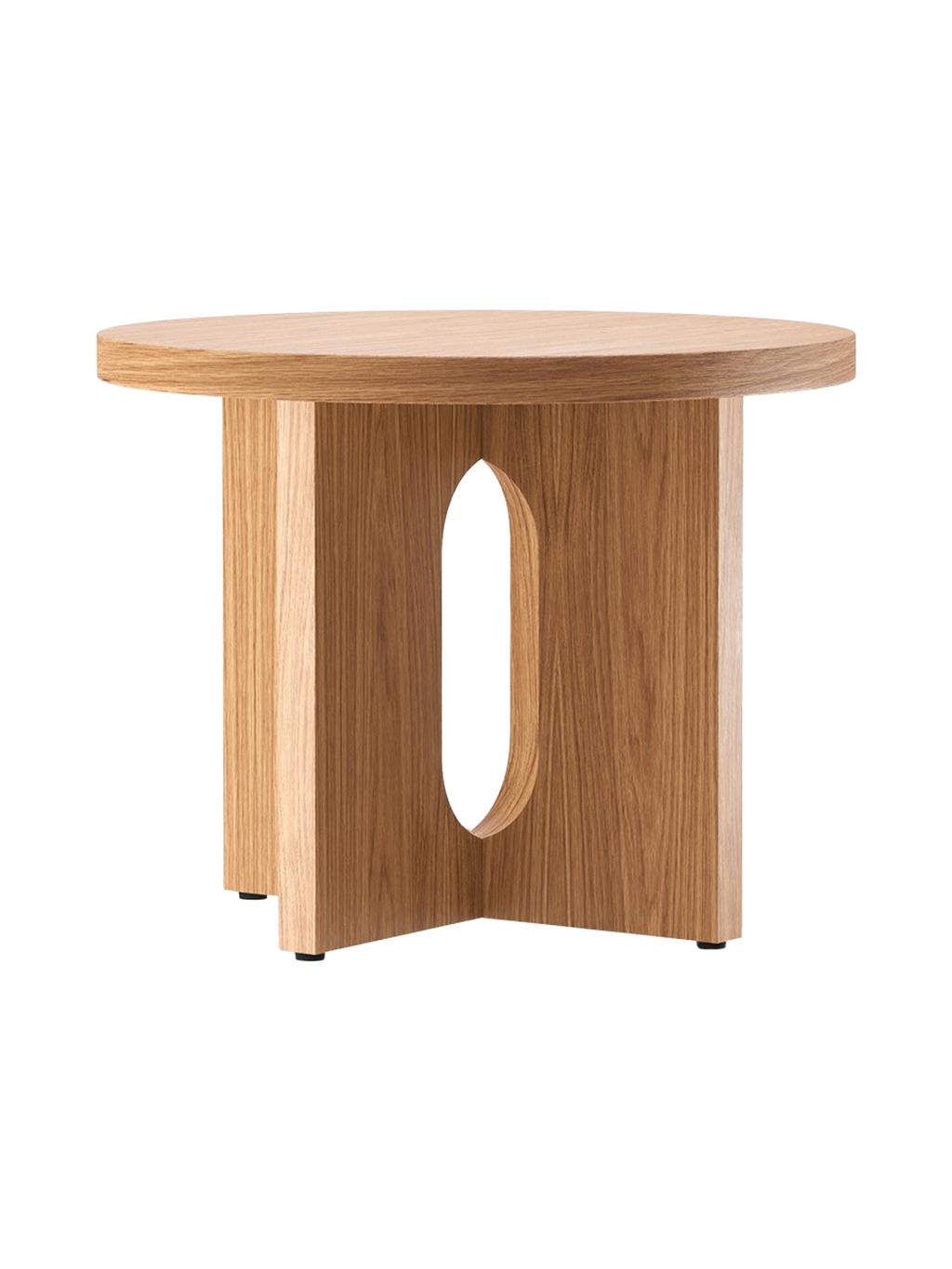 Table d'appoint scandinave en chêne et pierre Ø50 avec plateau rond en porte-à-faux pour le salon et la chambre à coucher