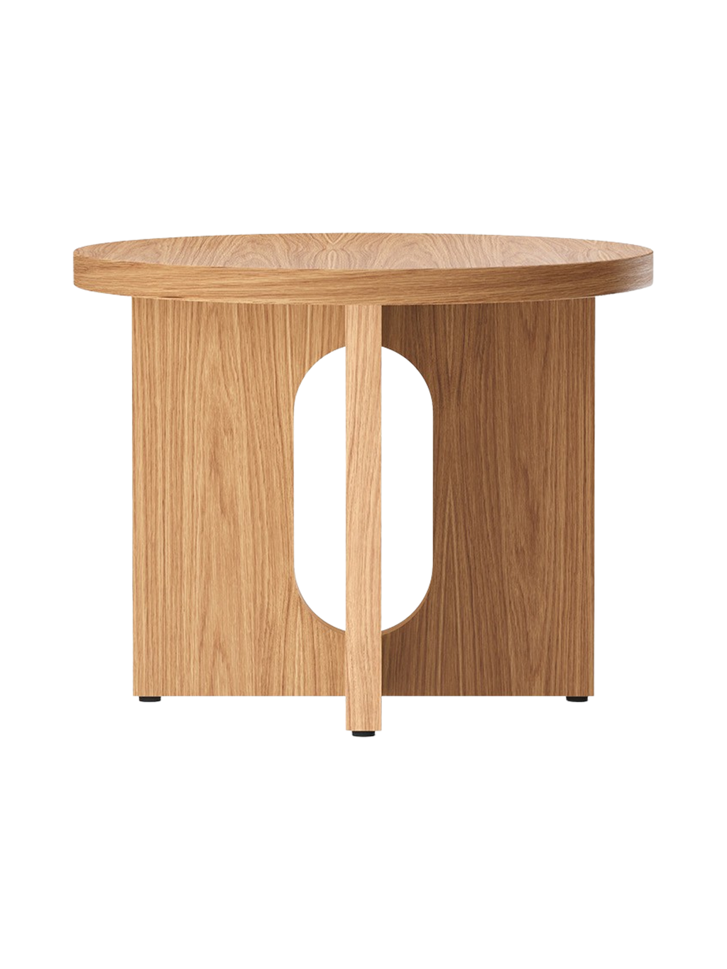 Table d'appoint scandinave en chêne et pierre Ø50 avec plateau rond en porte-à-faux pour le salon et la chambre à coucher