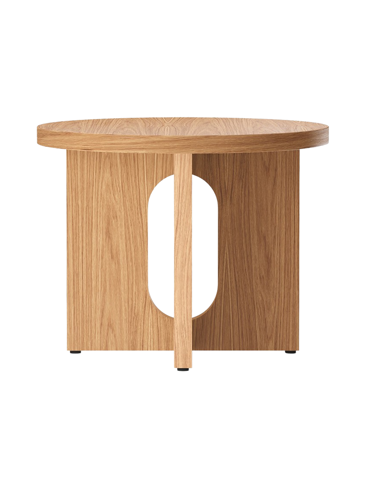 Table d'appoint scandinave en chêne et pierre Ø50 avec plateau rond en porte-à-faux pour le salon et la chambre à coucher