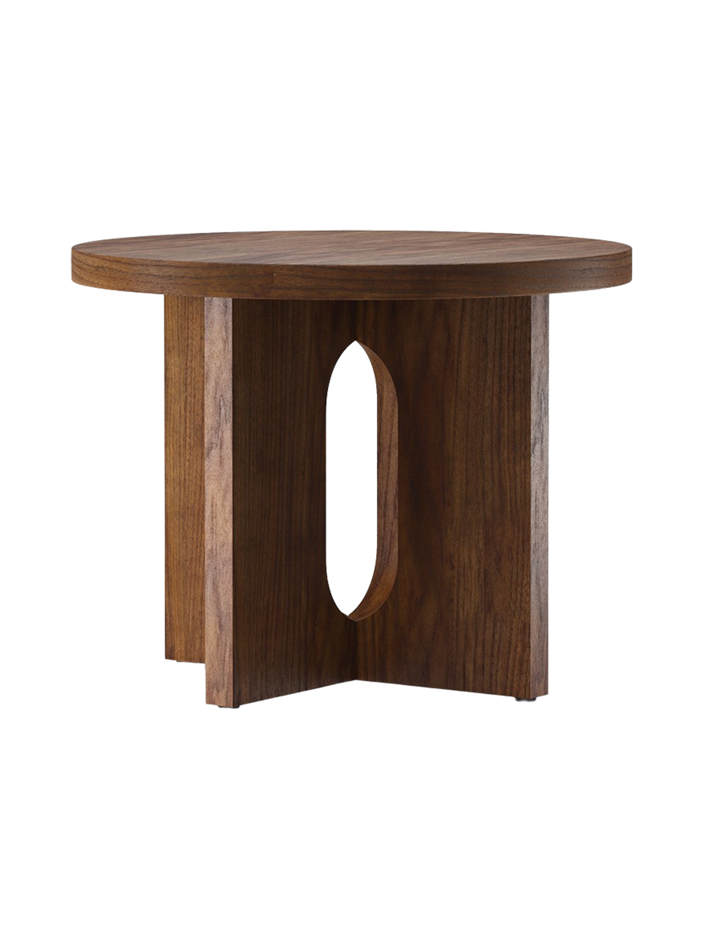 Table d'appoint scandinave en chêne et pierre Ø50 avec plateau rond en porte-à-faux pour le salon et la chambre à coucher