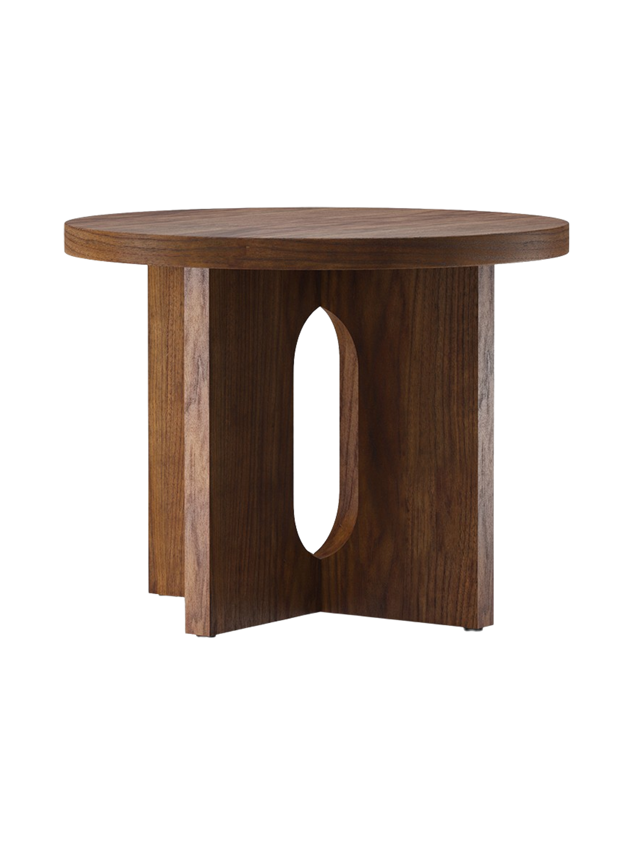 Table d'appoint scandinave en chêne et pierre Ø50 avec plateau rond en porte-à-faux pour le salon et la chambre à coucher