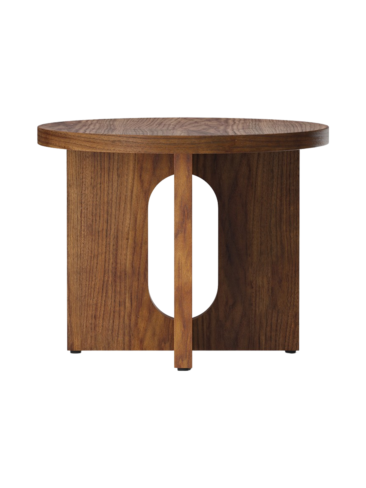 Table d'appoint scandinave en chêne et pierre Ø50 avec plateau rond en porte-à-faux pour le salon et la chambre à coucher
