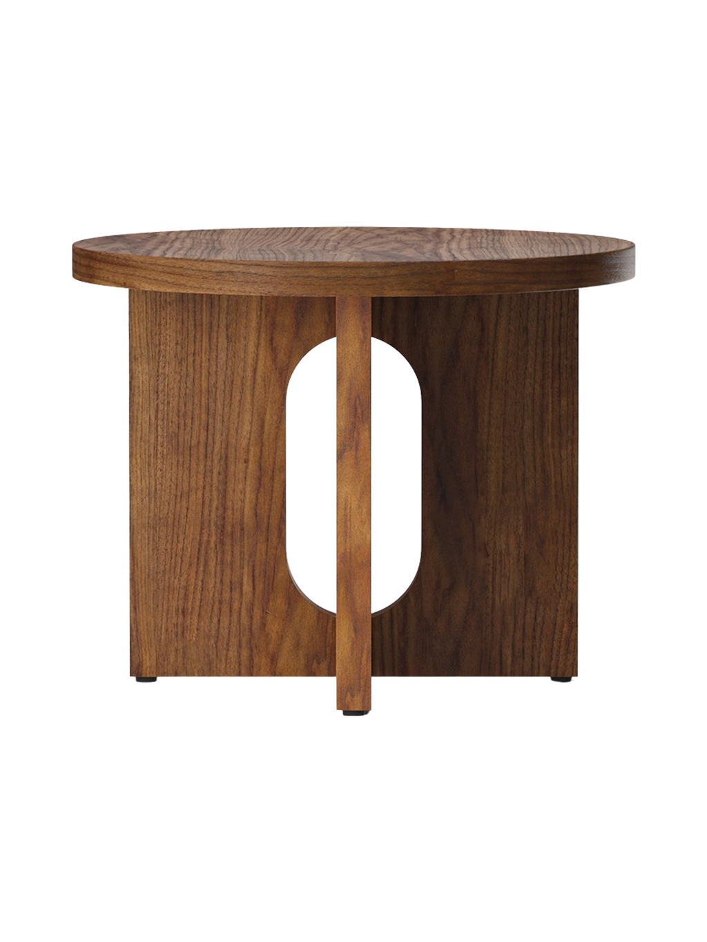 Table d'appoint scandinave en chêne et pierre Ø50 avec plateau rond en porte-à-faux pour le salon et la chambre à coucher