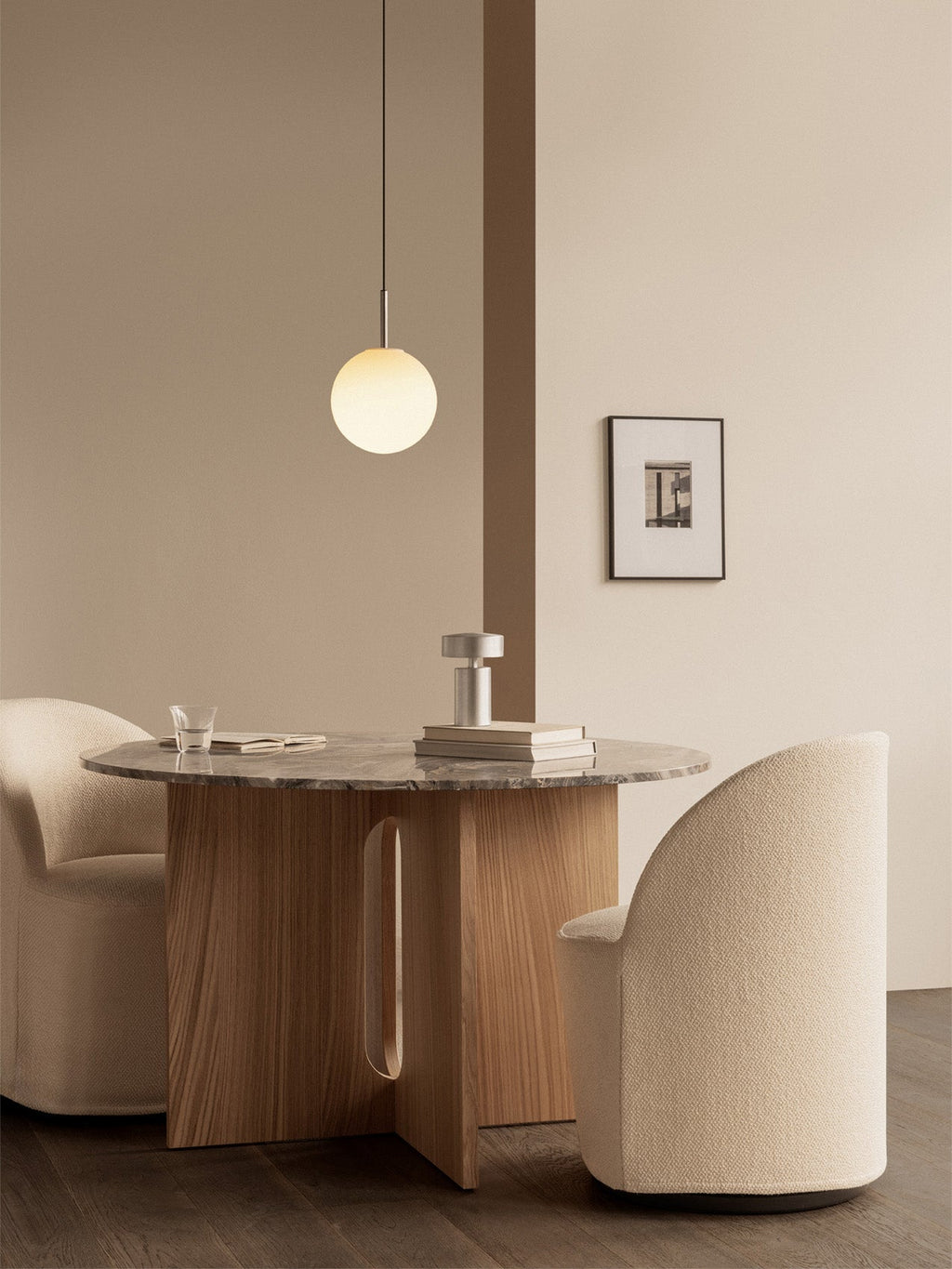 Fauteuil club pivotant en bouclé coton contemporain avec housse amovible lavable pour salon