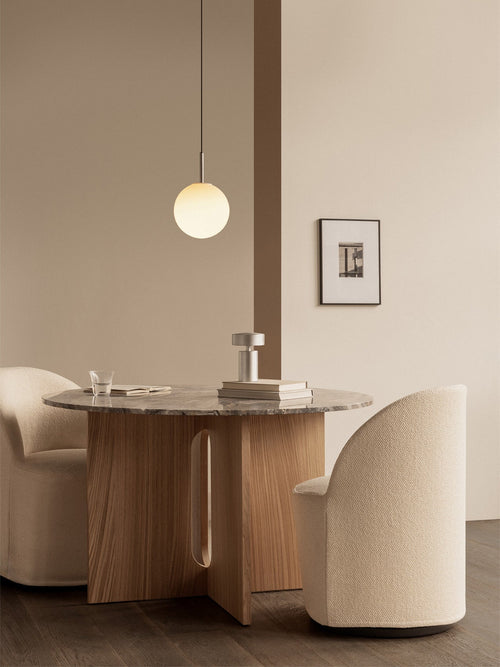 Fauteuil club pivotant en bouclé coton contemporain avec housse amovible lavable pour salon