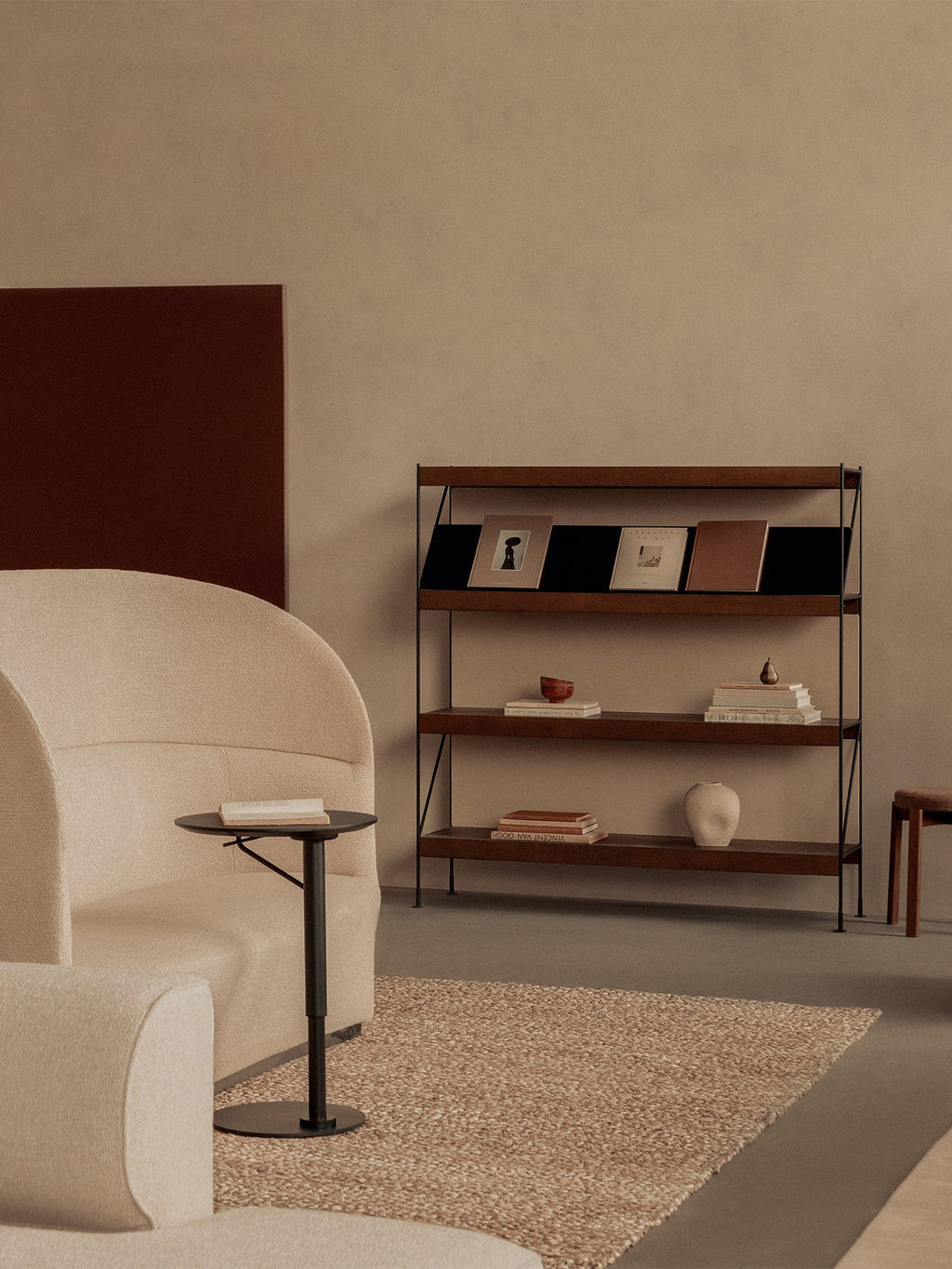 Table d'appoint réglable en hauteur, en acier noir et linoléum, de style contemporain, pour salon et bureau à domicile