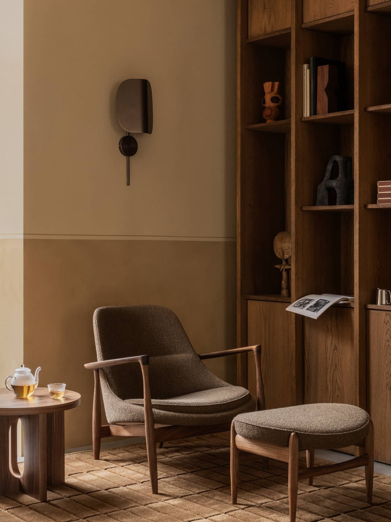 Pouf en cuir avec design classique de traîneau pour salon
