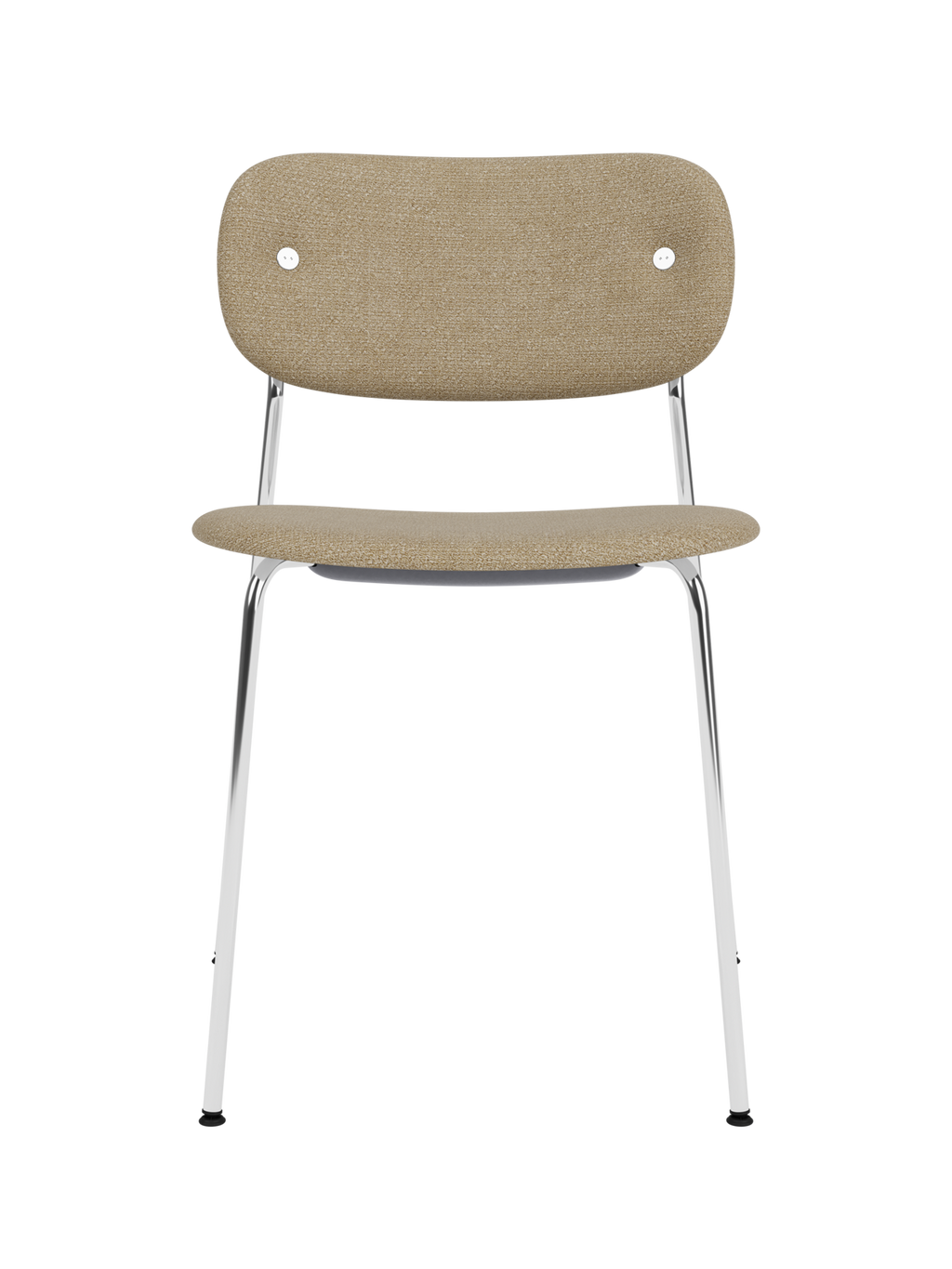 Chaise de salle à manger contemporaine entièrement rembourrée Piètement chromé avec assise et dossier rembourrés