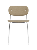Chaise de salle à manger contemporaine entièrement rembourrée Piètement chromé avec assise et dossier rembourrés