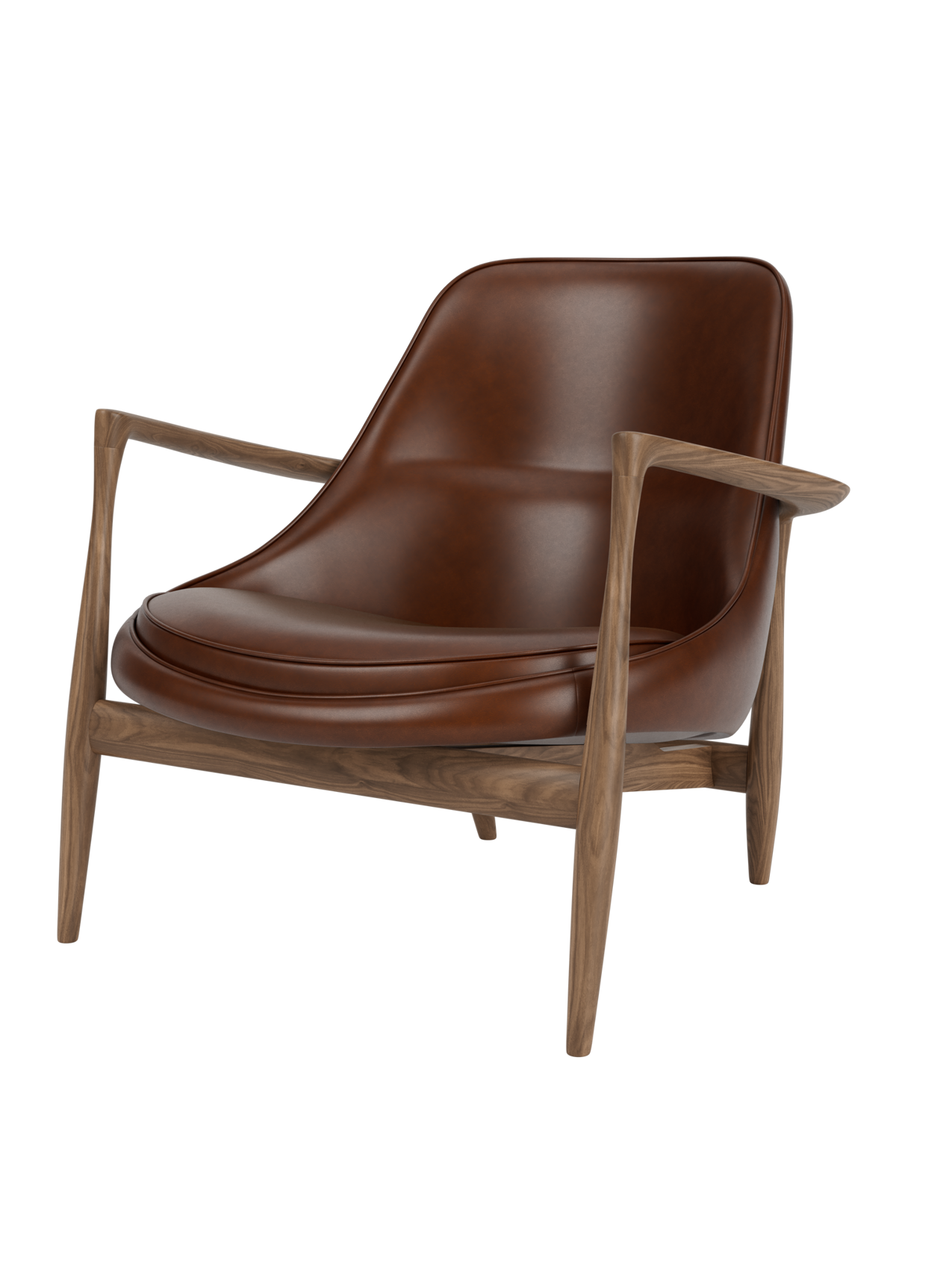 Fauteuil de salon en cuir avec accoudoirs sculptés pour le salon