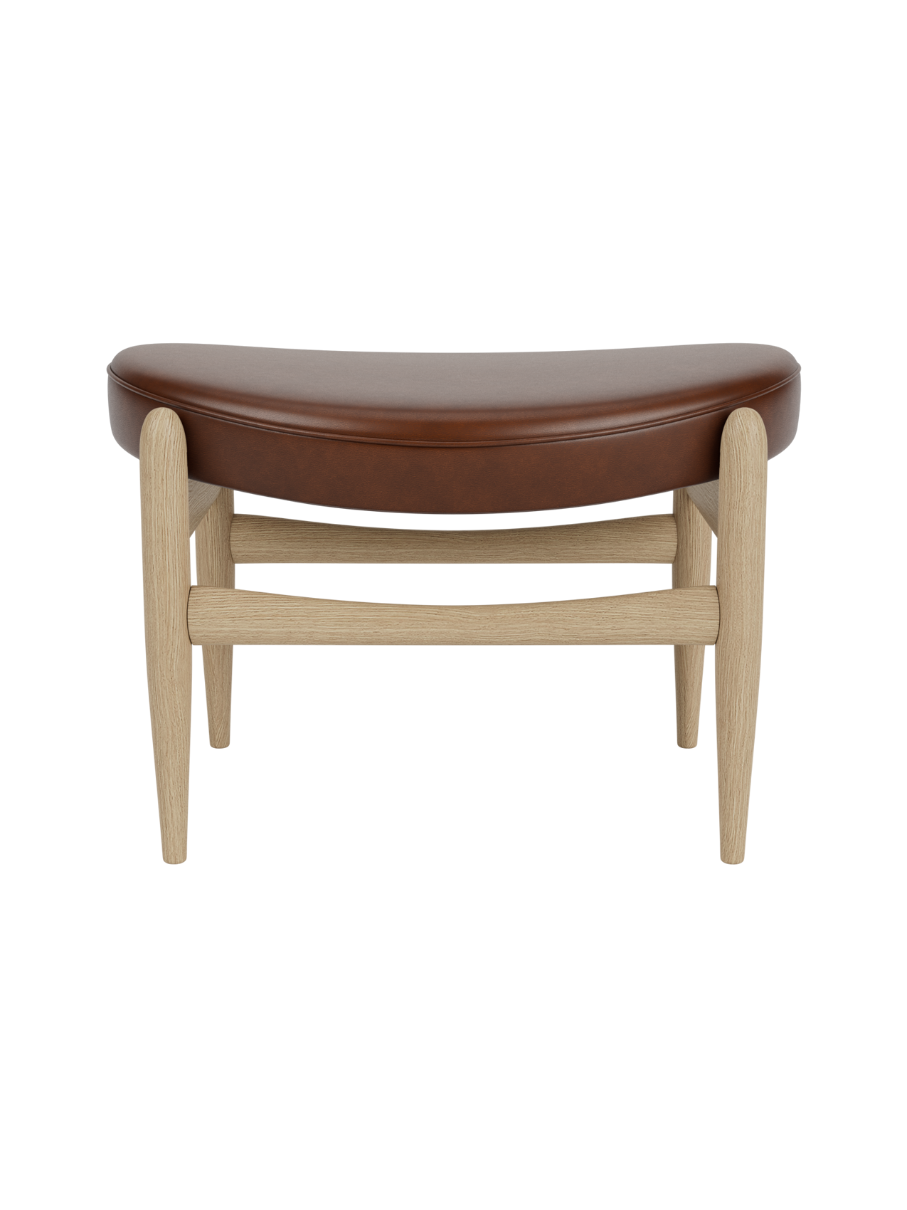 Pouf en cuir avec design classique de traîneau pour salon