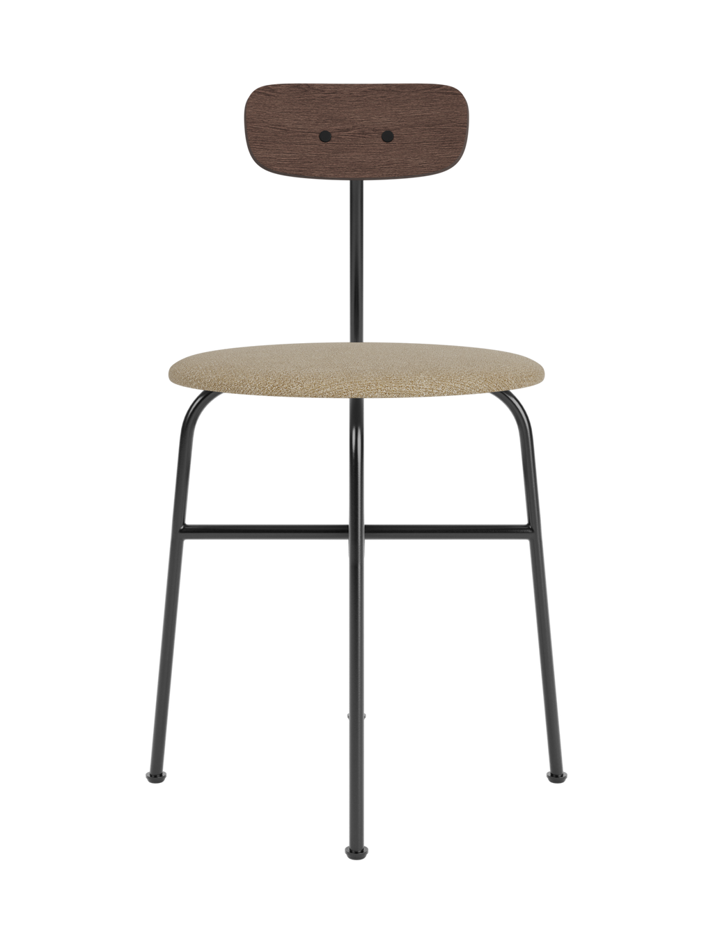 Chaise de salle à manger contemporaine en placage de bois, assise rembourrée, silhouette élégante et reconnaissable pour salle à manger
