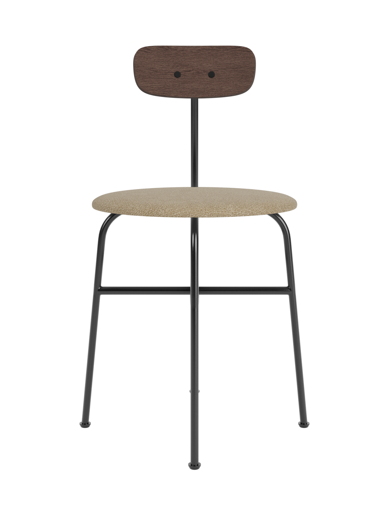 Chaise de salle à manger contemporaine en placage de bois, assise rembourrée, silhouette élégante et reconnaissable pour salle à manger