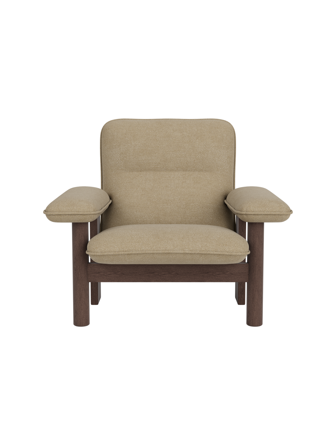 Fauteuil scandinave du milieu du siècle à dossier haut avec accoudoirs exagérés pour salon et chambre à coucher
