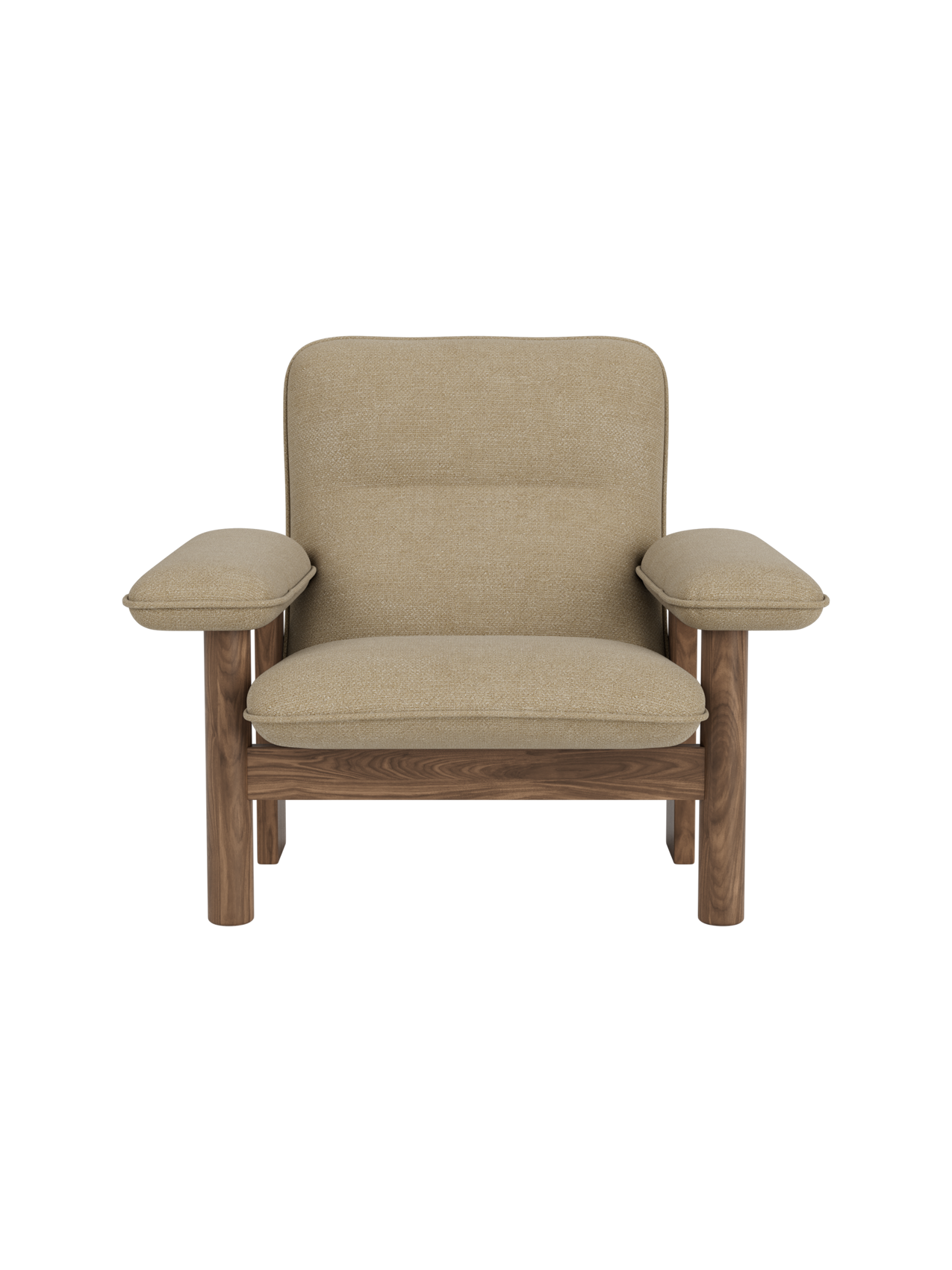 Fauteuil scandinave du milieu du siècle à dossier haut avec accoudoirs exagérés pour salon et chambre à coucher