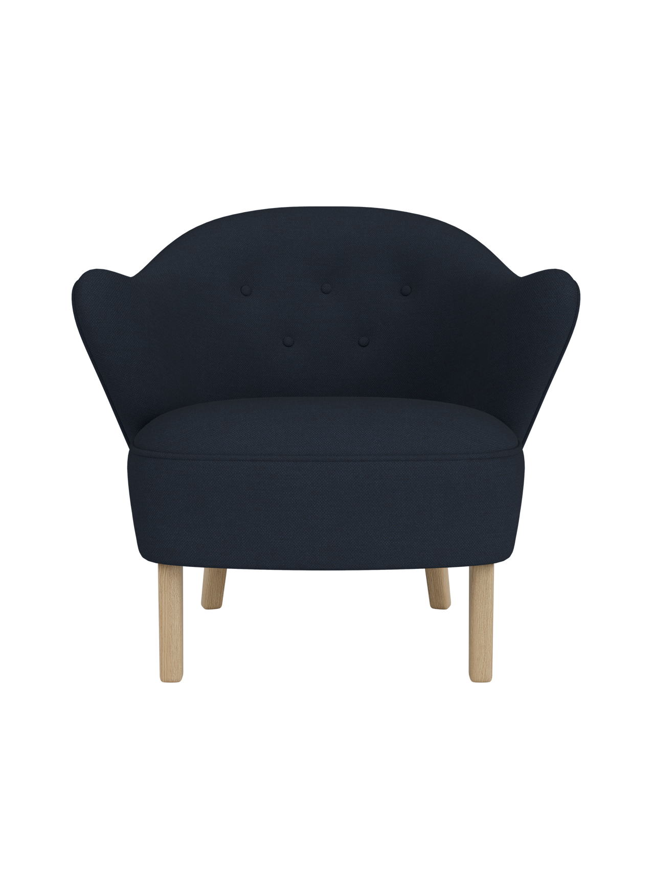 Fauteuil de salon tapissé de textile avec accoudoirs sculpturaux pour le salon