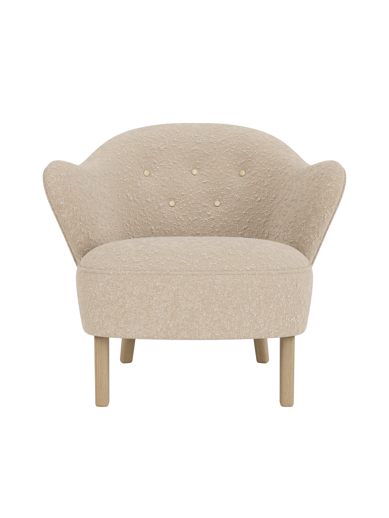 Fauteuil de salon tapissé de textile avec accoudoirs sculpturaux pour le salon