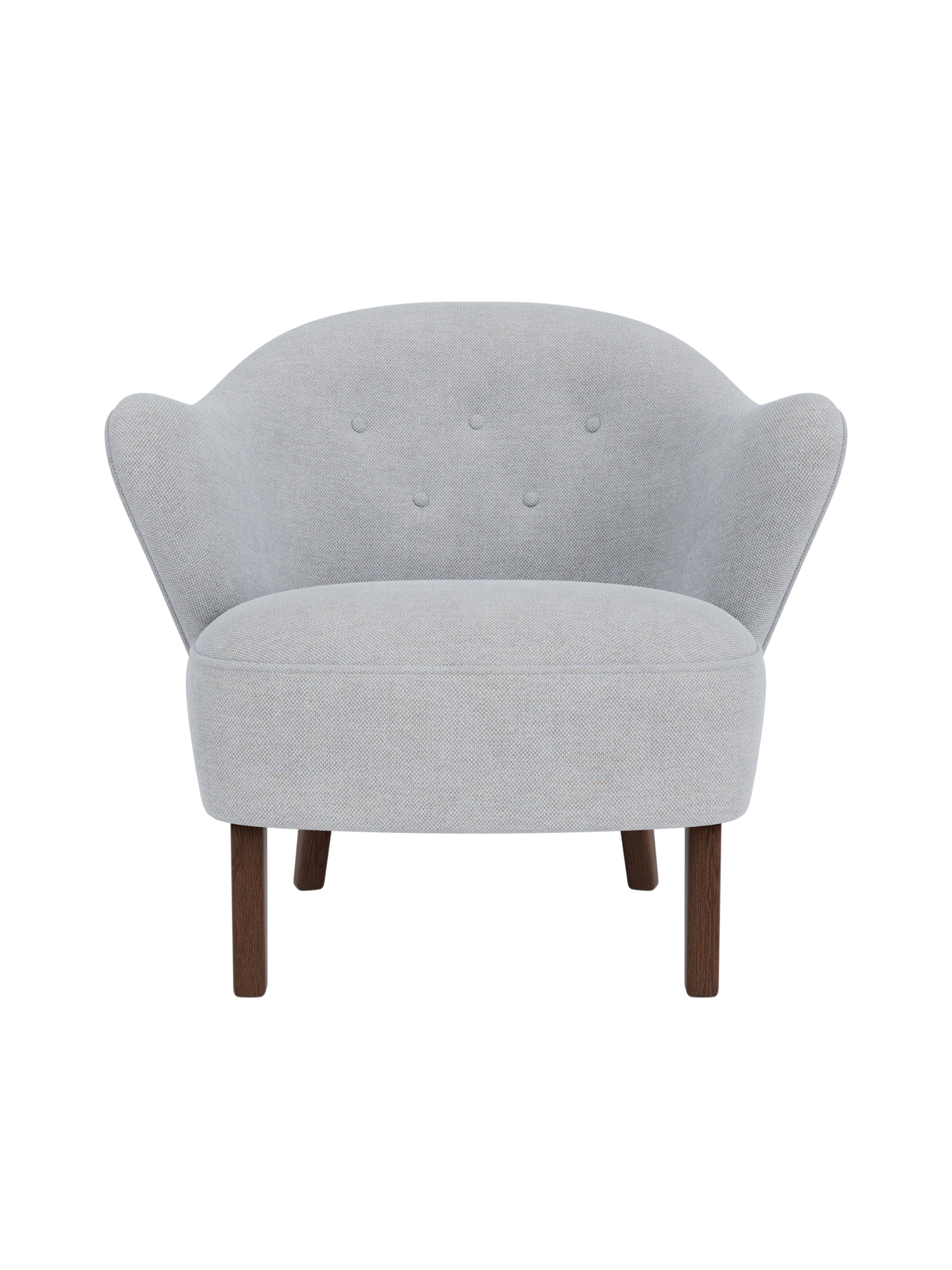 Fauteuil de salon tapissé de textile avec accoudoirs sculpturaux pour le salon