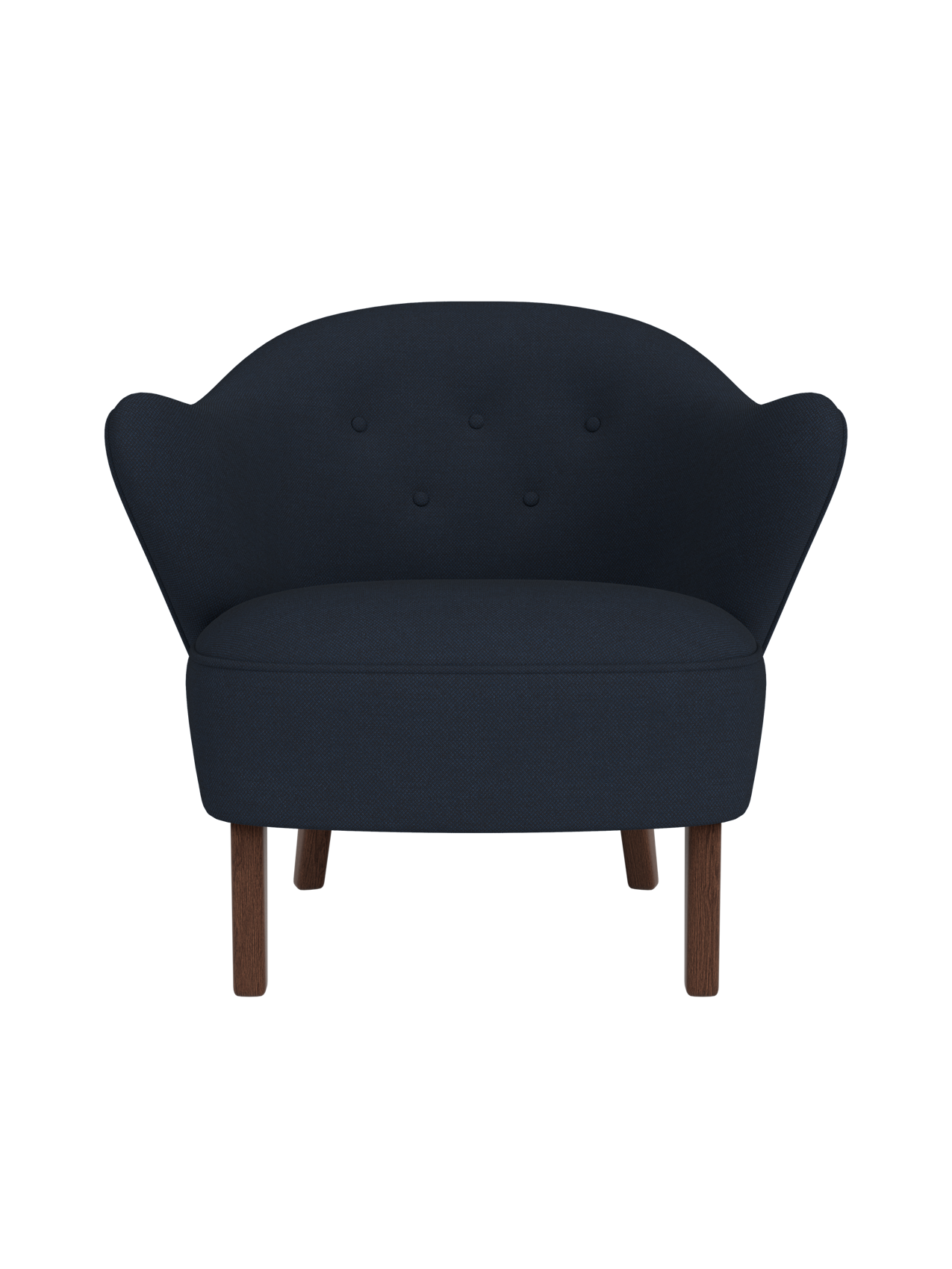Fauteuil de salon tapissé de textile avec accoudoirs sculpturaux pour le salon