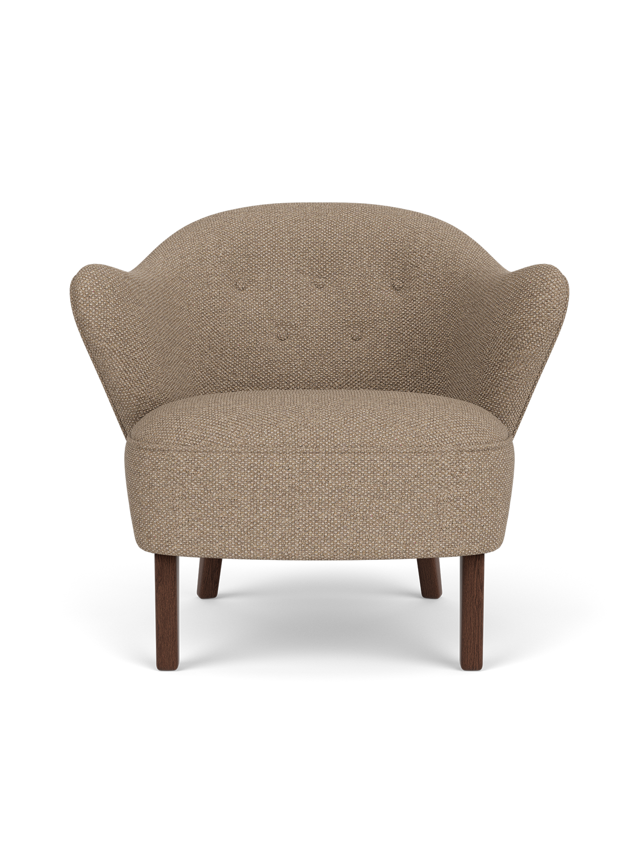 Fauteuil de salon tapissé de textile avec accoudoirs sculpturaux pour le salon