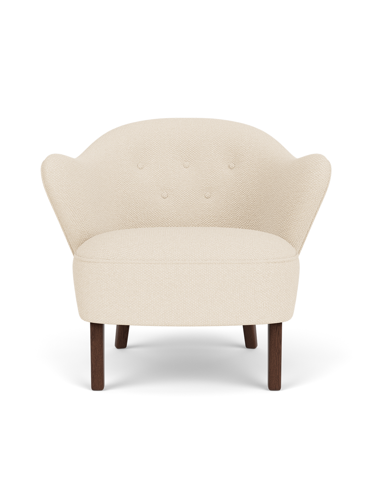 Fauteuil de salon tapissé de textile avec accoudoirs sculpturaux pour le salon