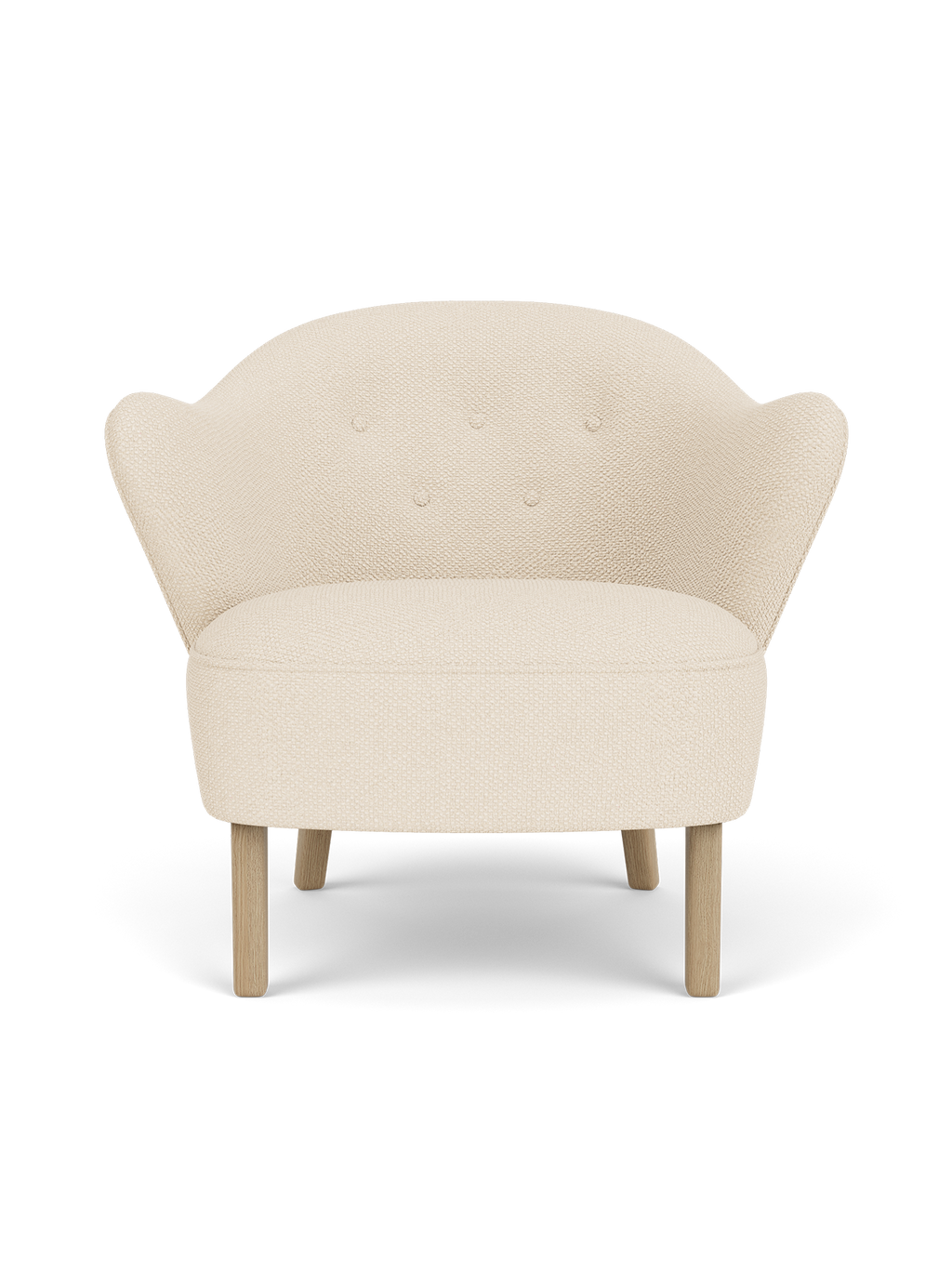 Fauteuil de salon tapissé de textile avec accoudoirs sculpturaux pour le salon
