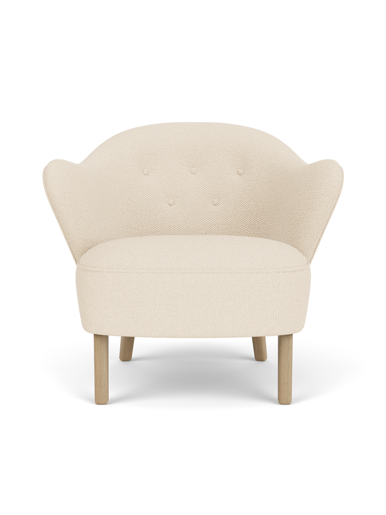 Fauteuil de salon tapissé de textile avec accoudoirs sculpturaux pour le salon