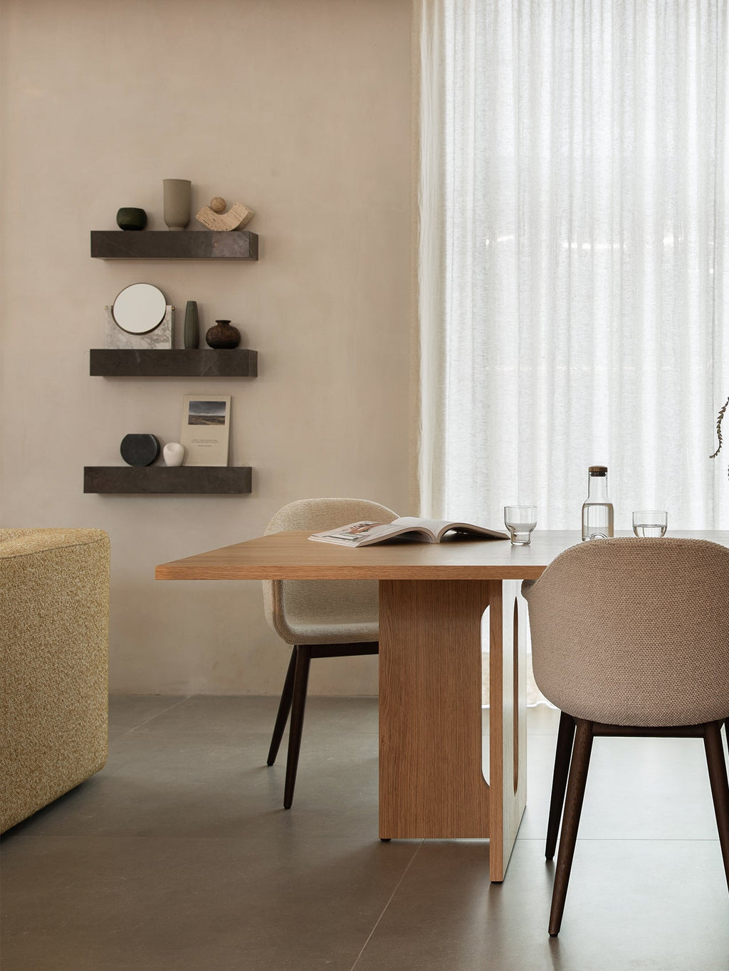 Étagère murale minimaliste en marbre et pierre avec affichage horizontal ou vertical pour le salon et le couloir