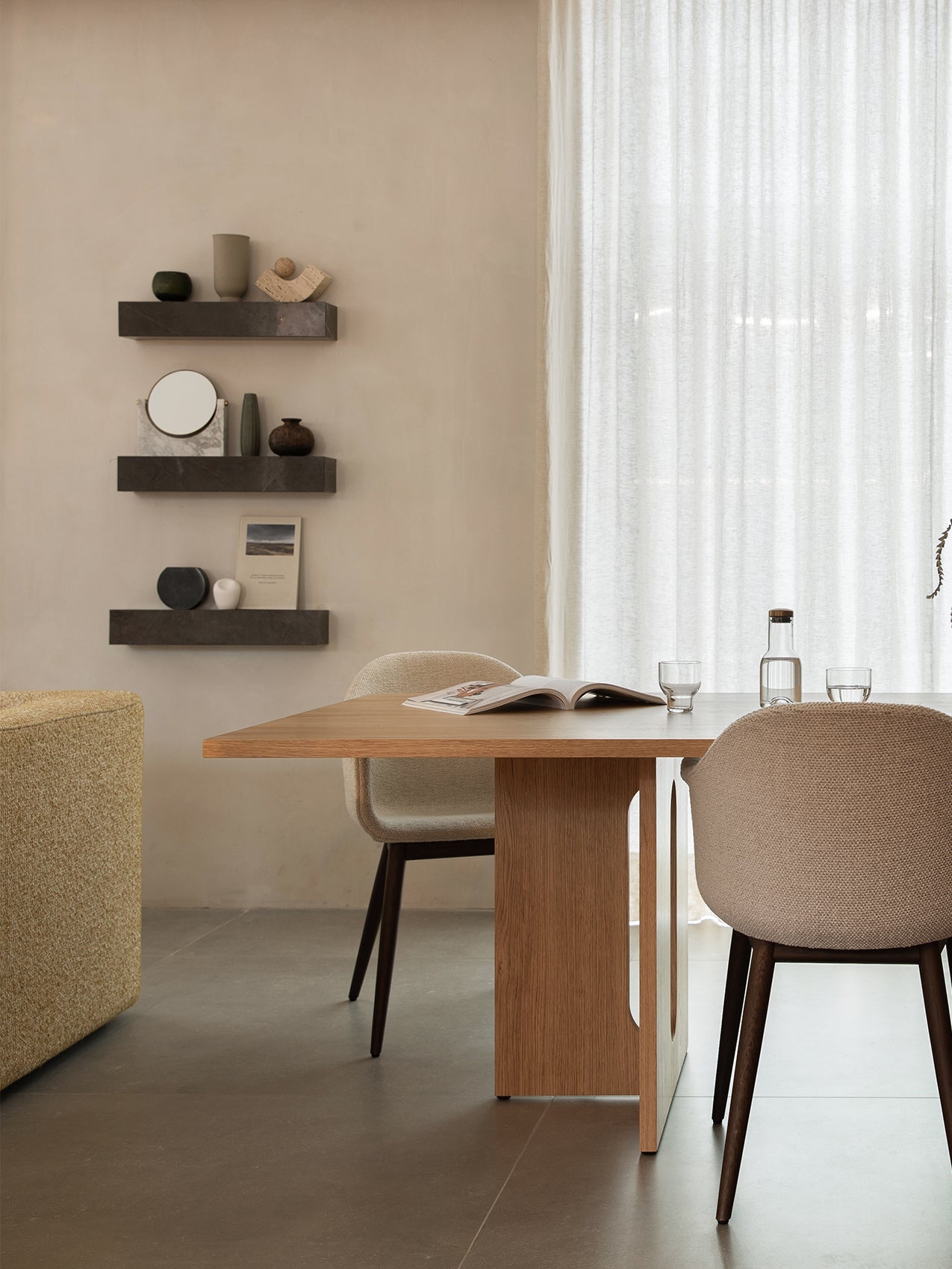 Étagère murale minimaliste en marbre et pierre avec affichage horizontal ou vertical pour le salon et le couloir