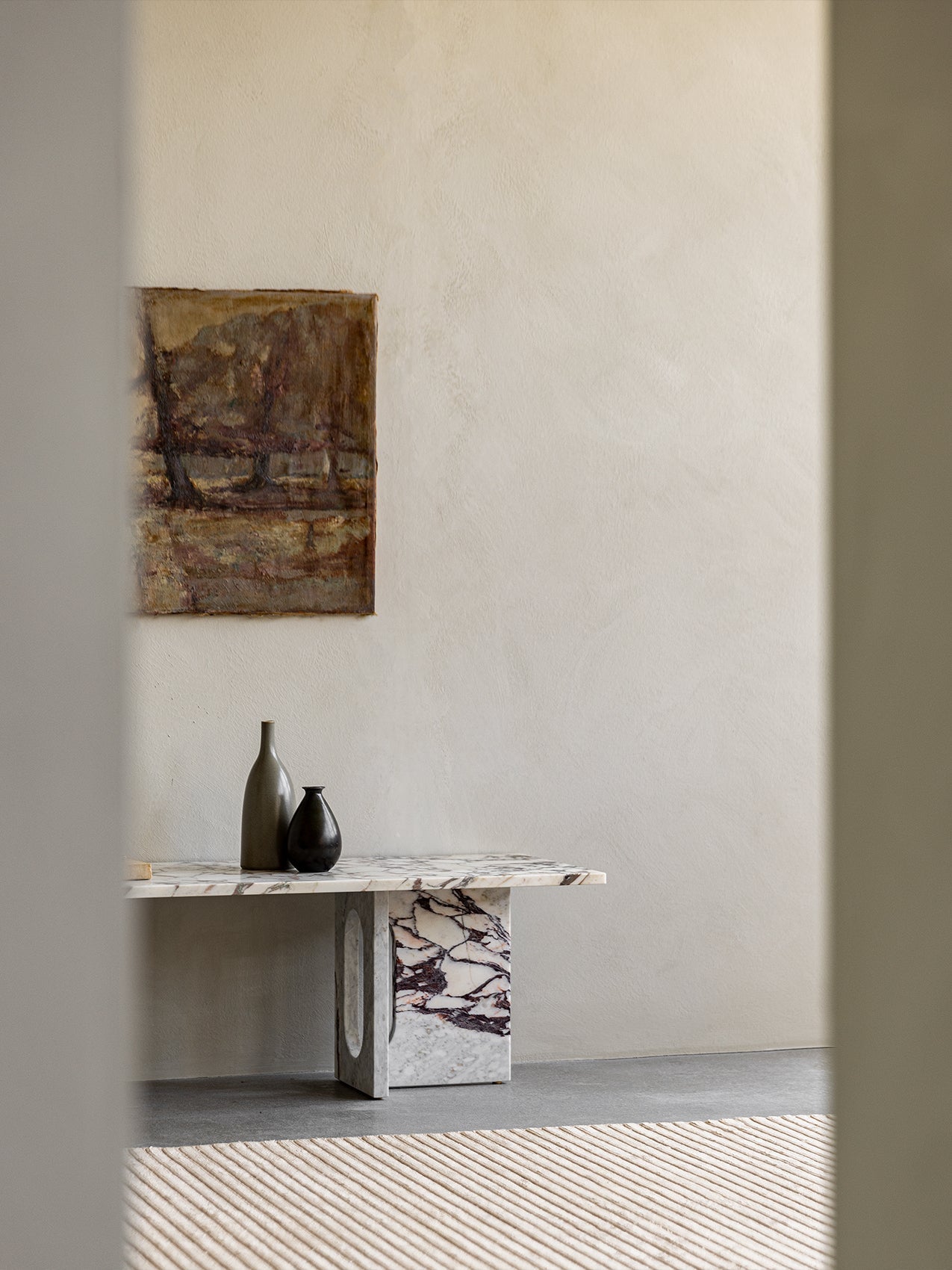 Table basse scandinave en marbre et pierre avec plateau en pierre naturelle pour salon