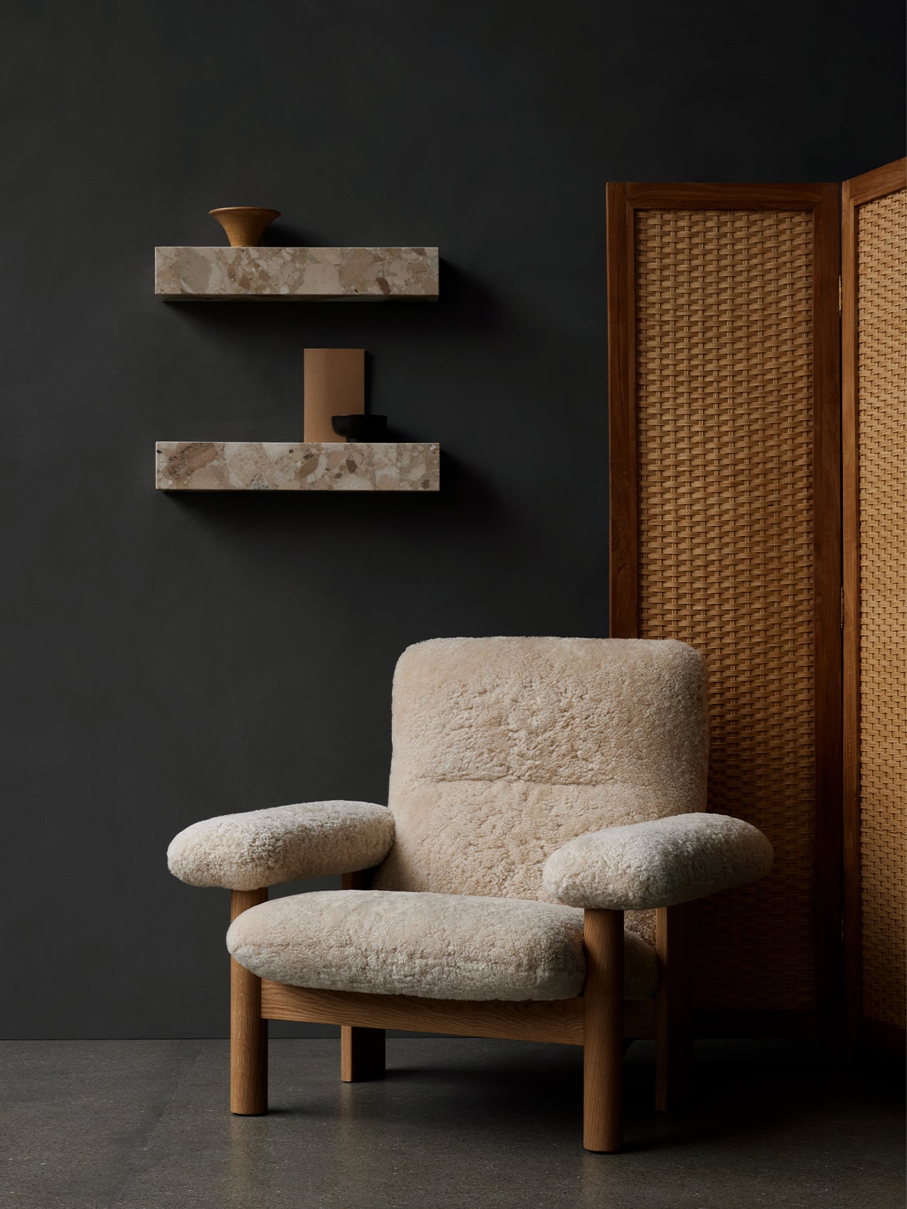 Étagère murale minimaliste en marbre et pierre avec affichage horizontal ou vertical pour le salon et le couloir