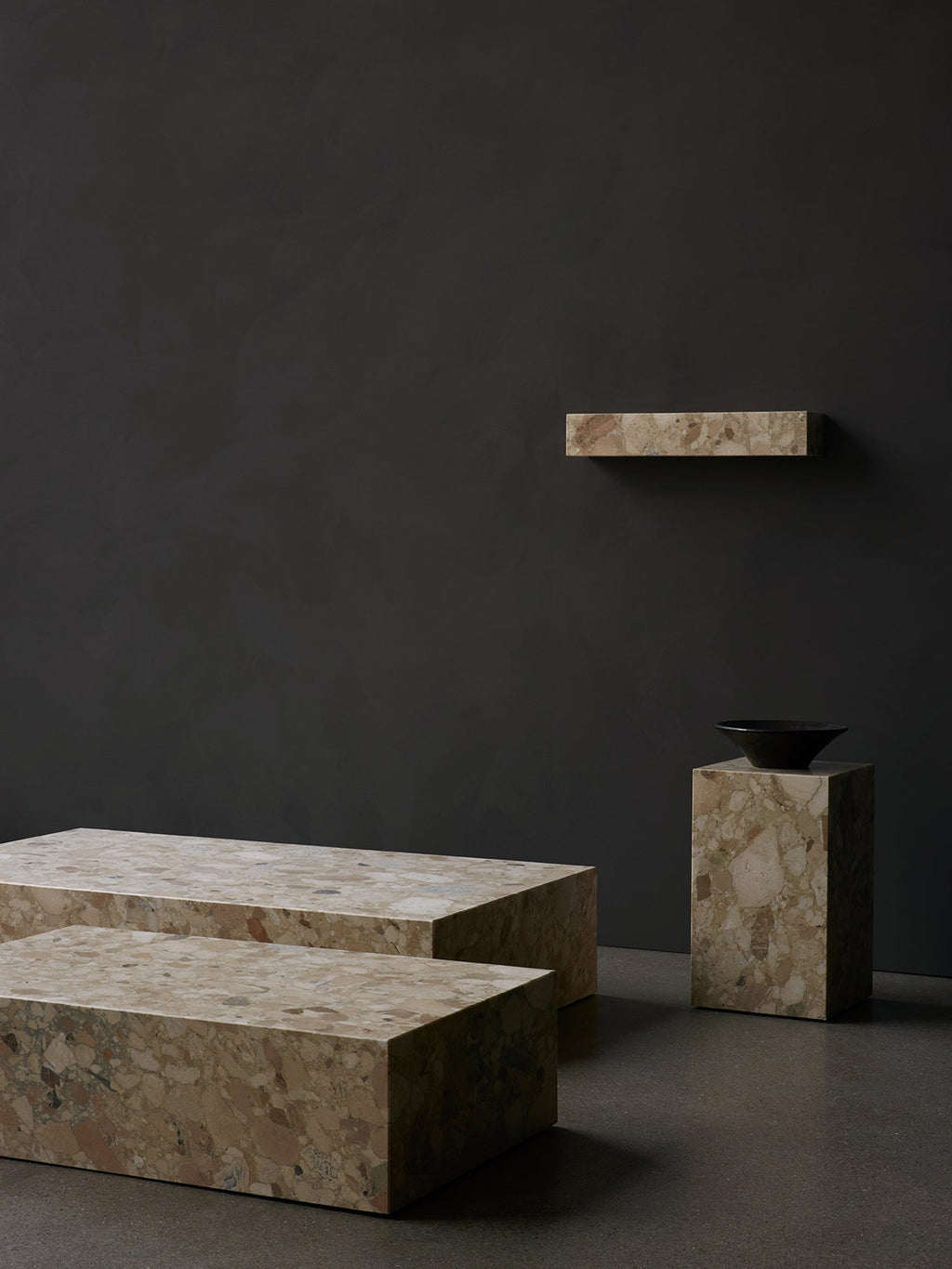 Étagère murale minimaliste en marbre et pierre avec affichage horizontal ou vertical pour le salon et le couloir