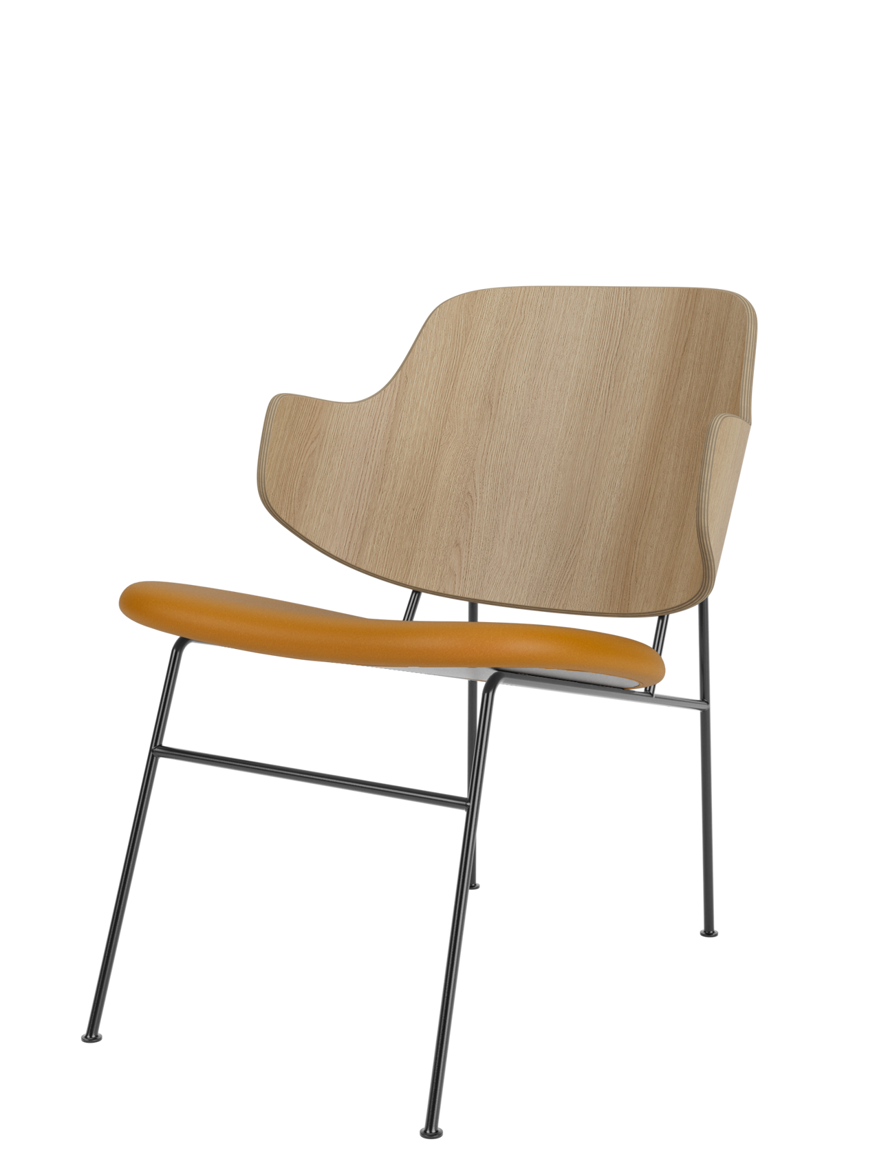 Fauteuil lounge rembourré avec assise basse et profonde incurvée pour salon et couloir