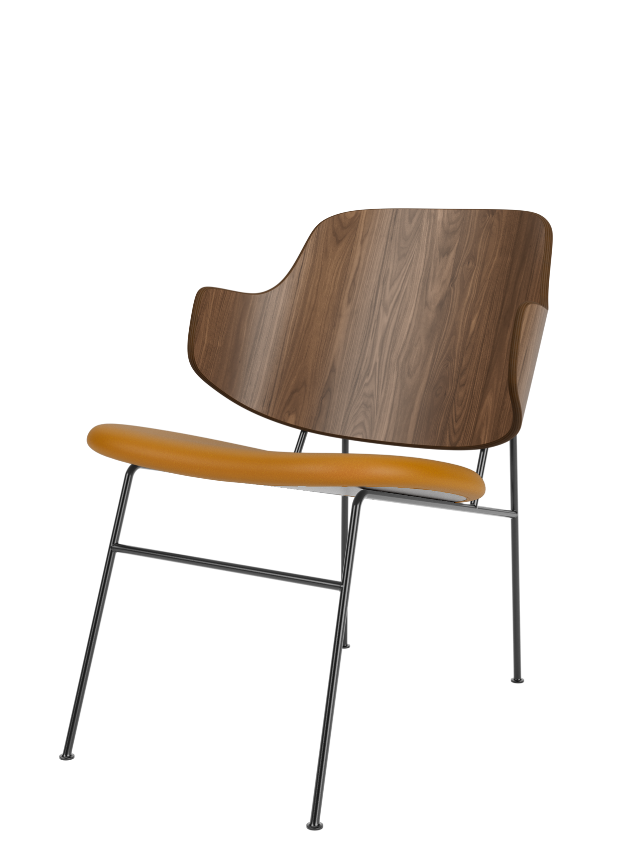 Fauteuil lounge rembourré avec assise basse et profonde incurvée pour salon et couloir