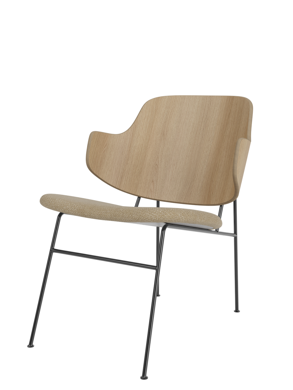 Fauteuil lounge rembourré avec assise basse et profonde incurvée pour salon et couloir