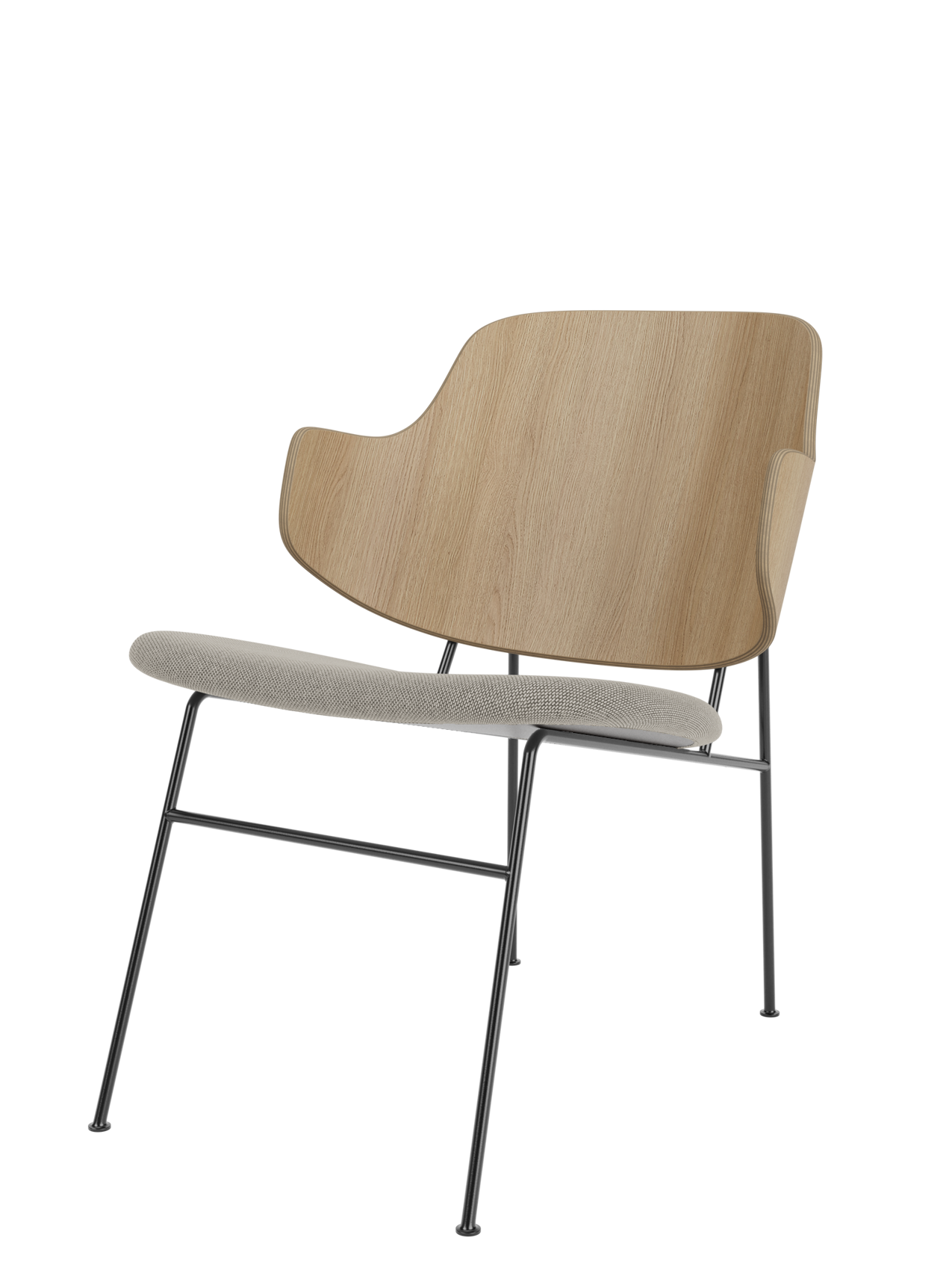Fauteuil lounge rembourré avec assise basse et profonde incurvée pour salon et couloir