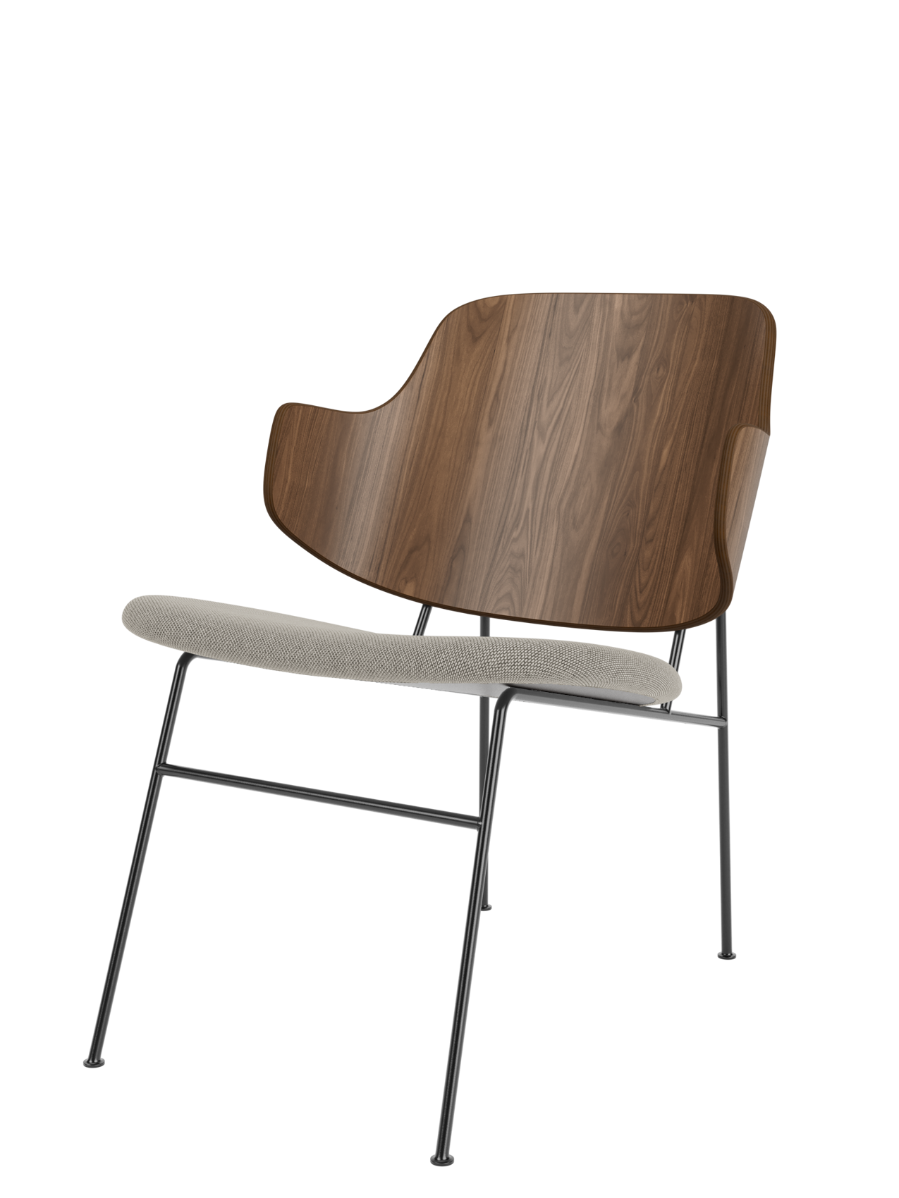 Fauteuil lounge rembourré avec assise basse et profonde incurvée pour salon et couloir