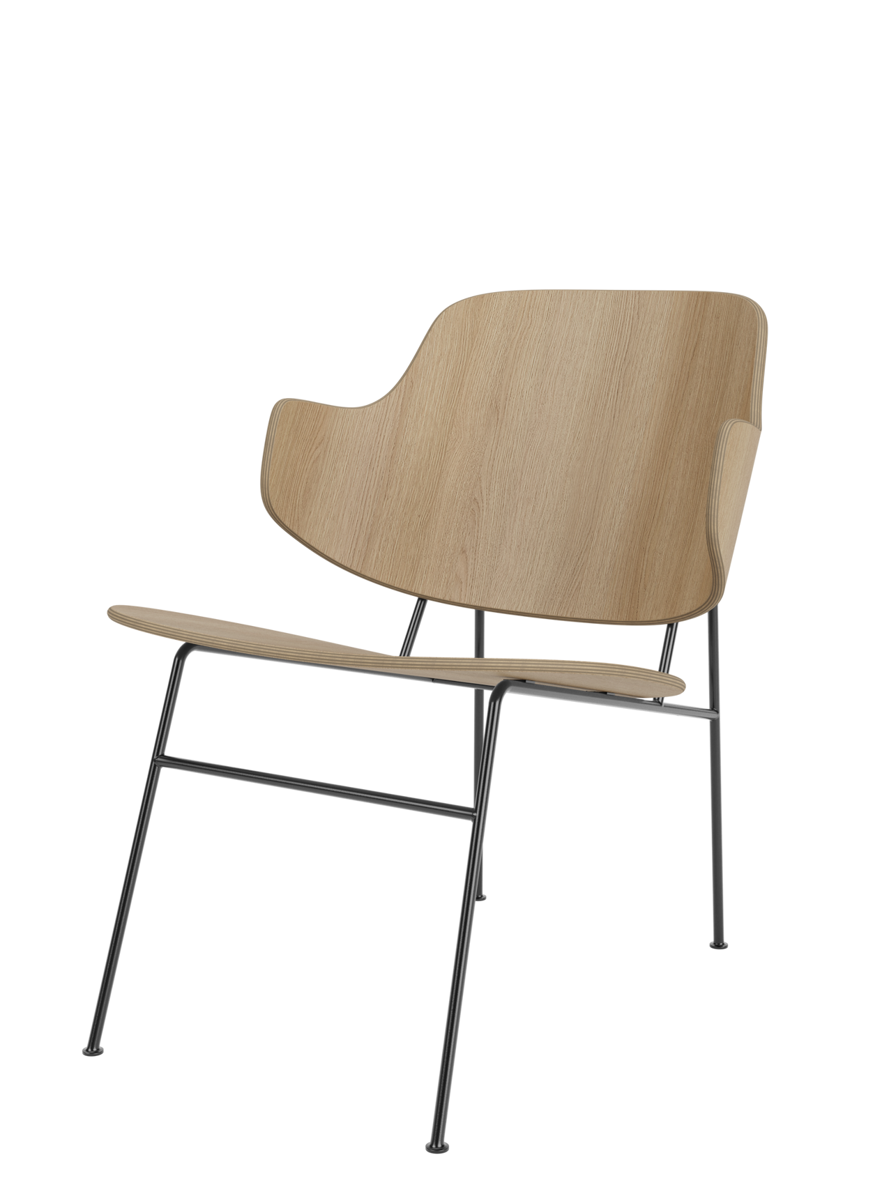 Fauteuil lounge rembourré avec assise basse et profonde incurvée pour salon et couloir