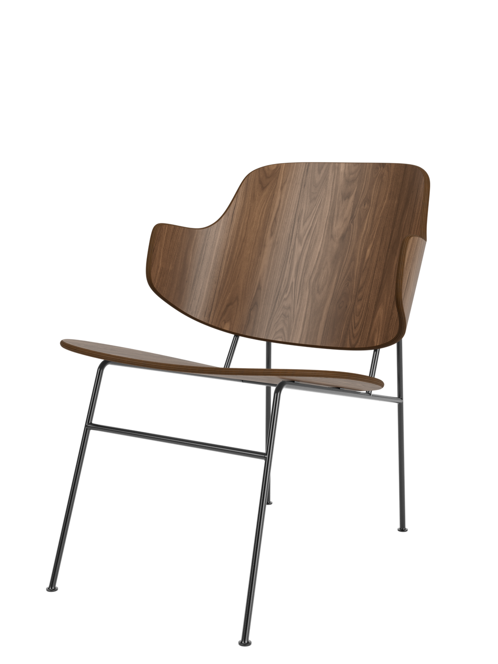 Fauteuil lounge rembourré avec assise basse et profonde incurvée pour salon et couloir