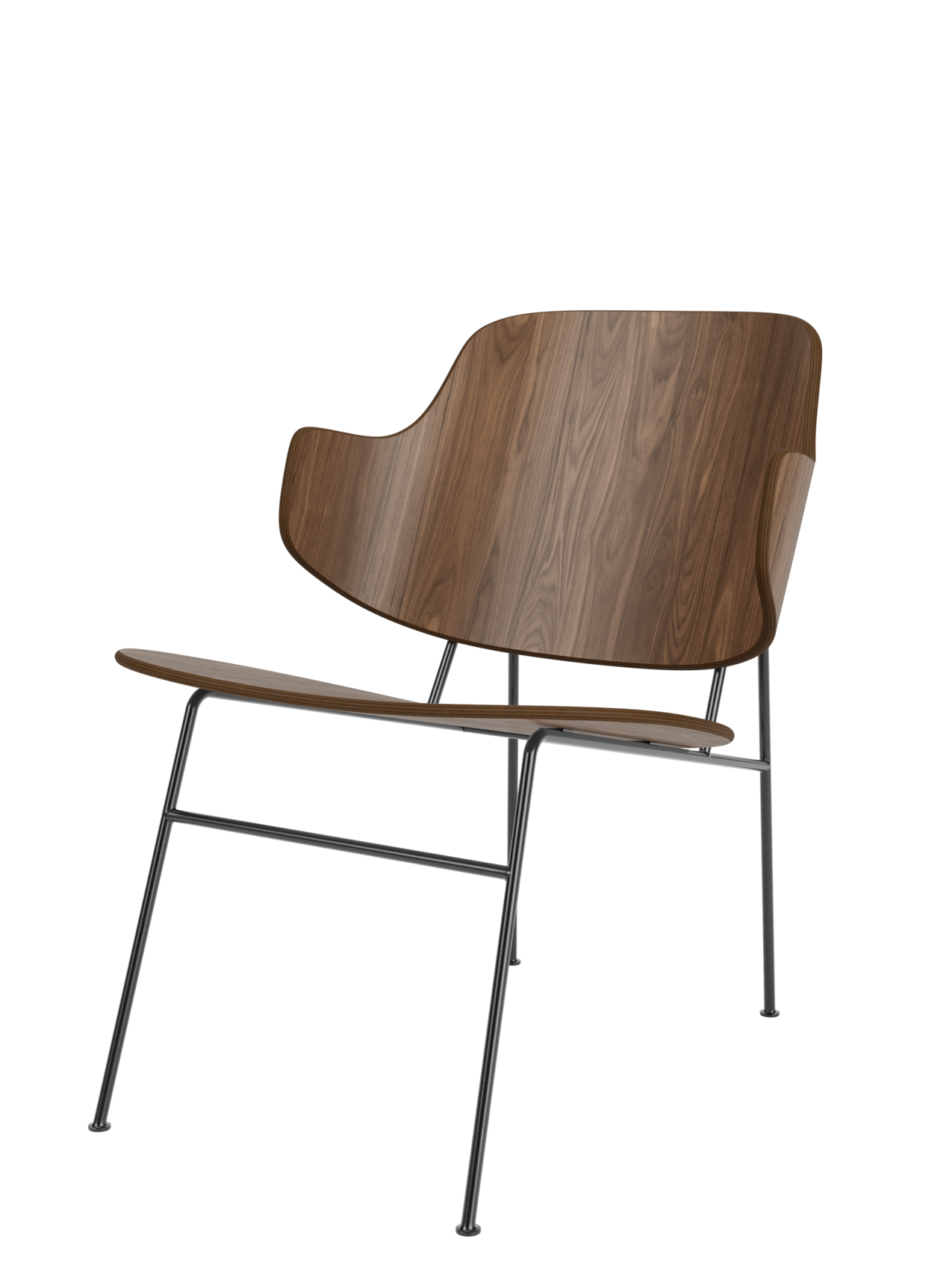 Fauteuil lounge rembourré avec assise basse et profonde incurvée pour salon et couloir