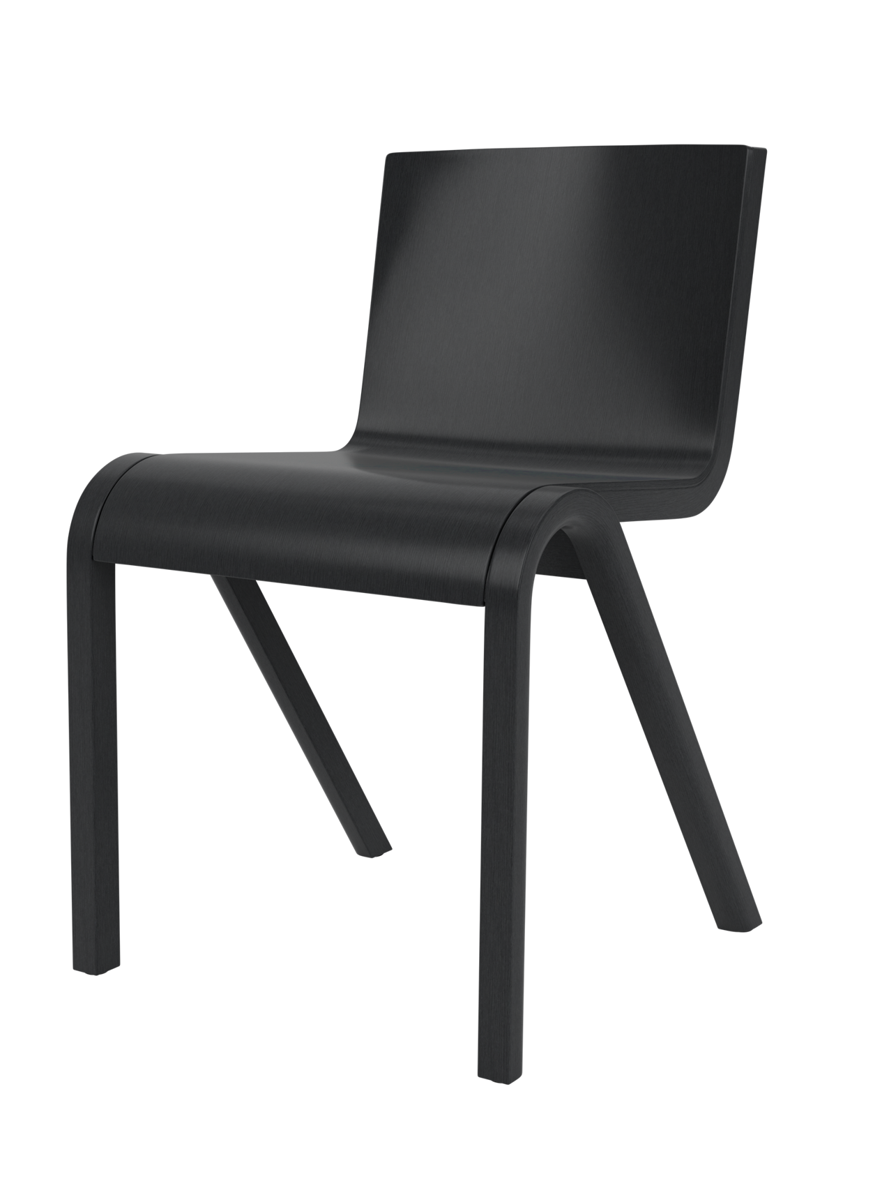 Chaise de salle à manger en placage de chêne scandinave avec design cantilever empilable pour salle à manger et bureau