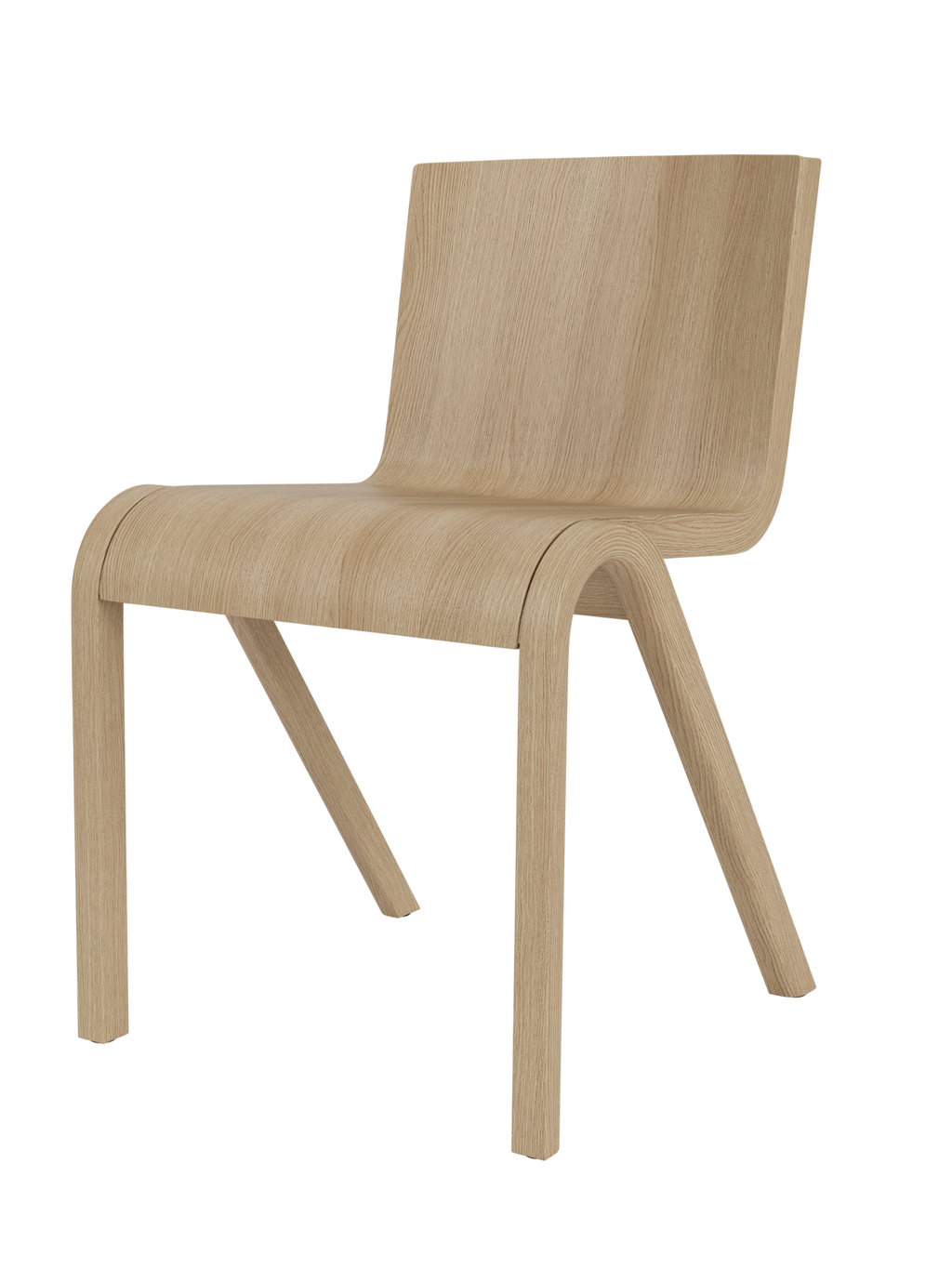 Chaise de salle à manger en placage de chêne scandinave avec design cantilever empilable pour salle à manger et bureau